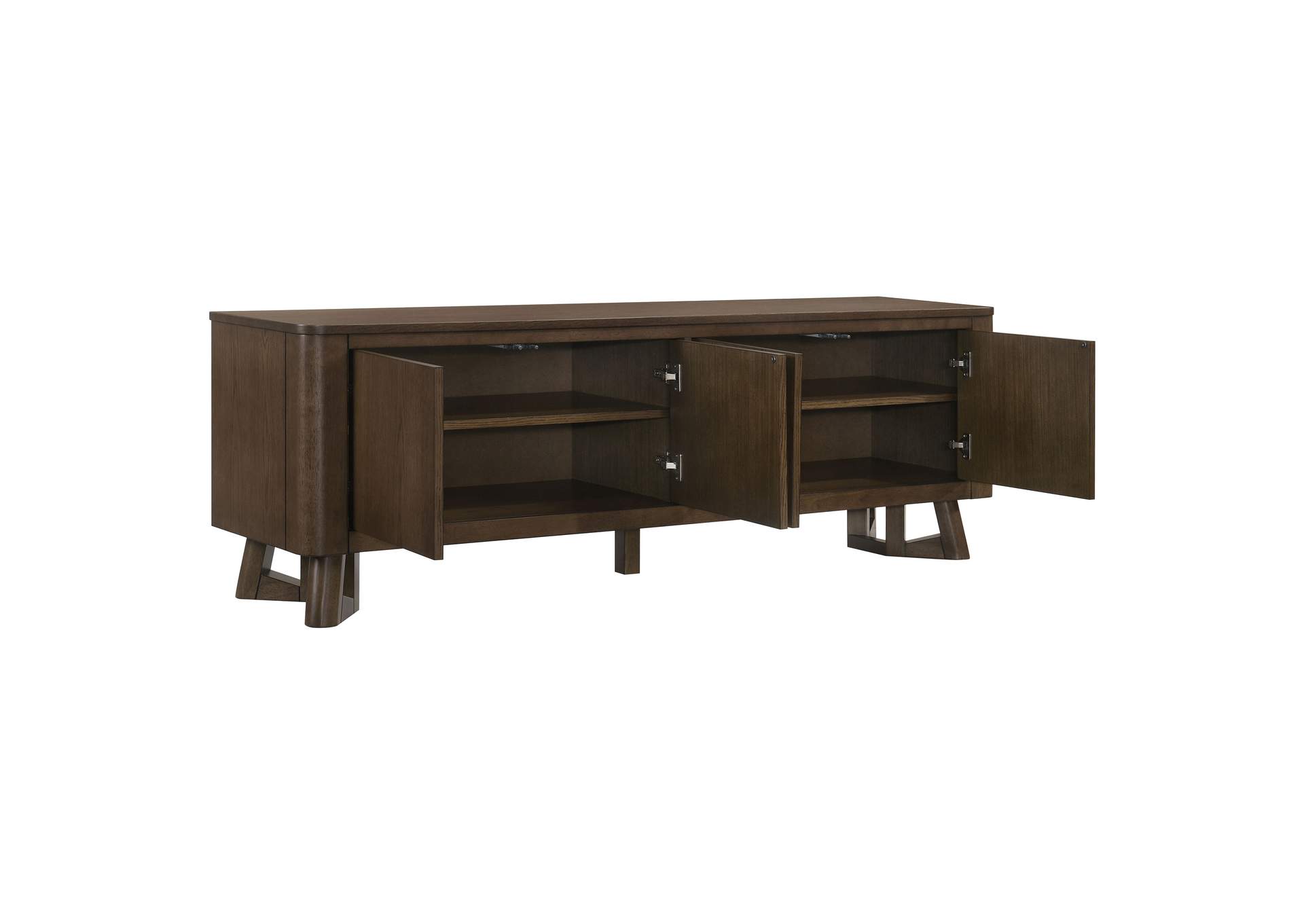 Trotter 71-inch 4-Door Wood TV Stand Media Console Brown image 4