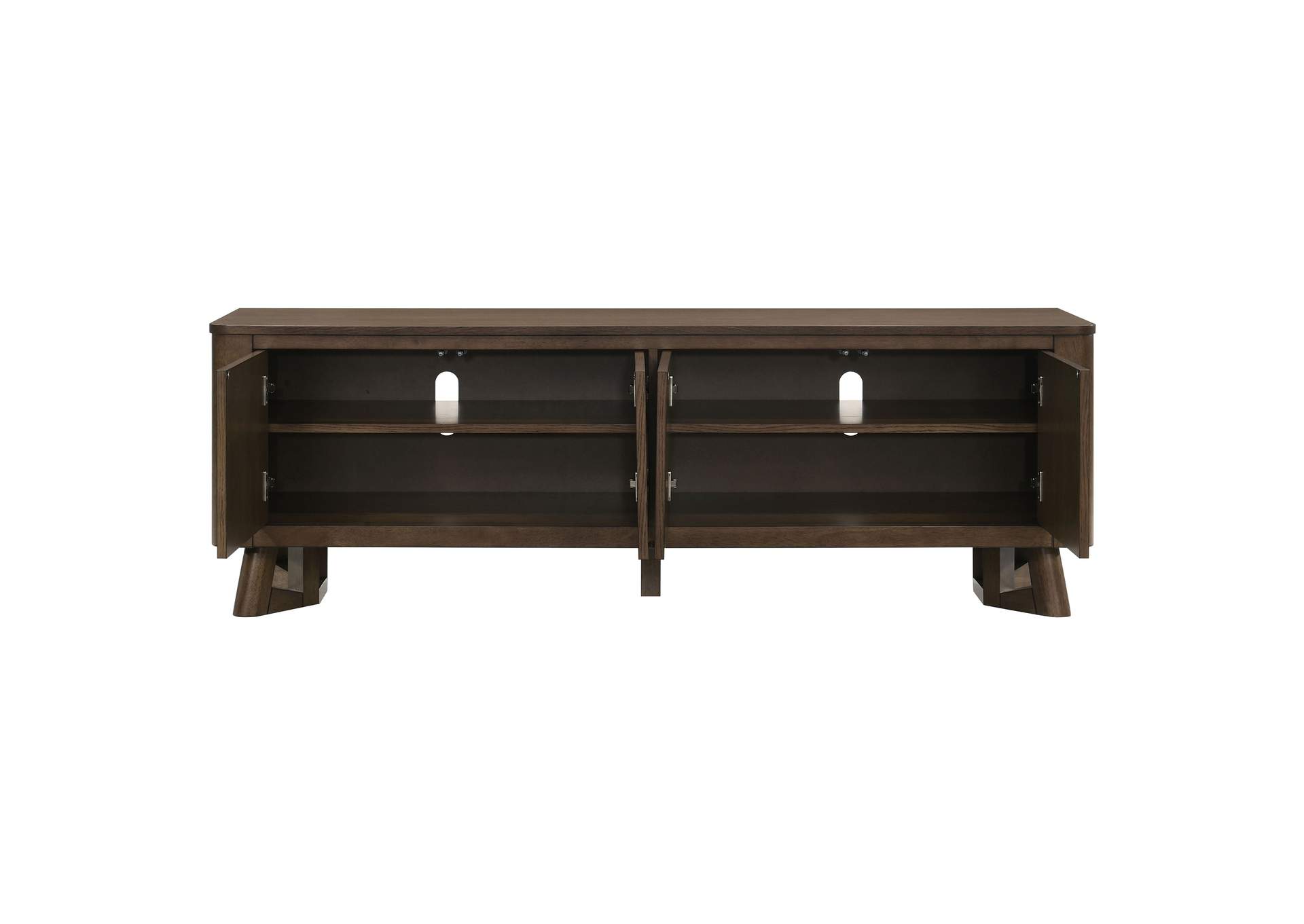 Trotter 71-inch 4-Door Wood TV Stand Media Console Brown image 6
