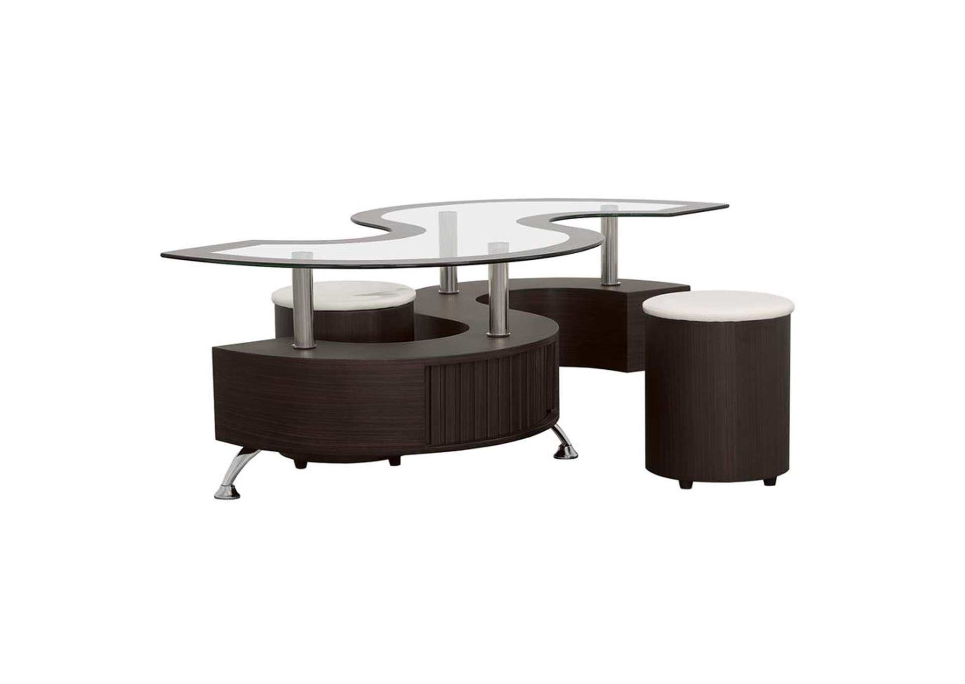 Buckley 3-piece Coffee Table and Stools Set Cappuccino image 2