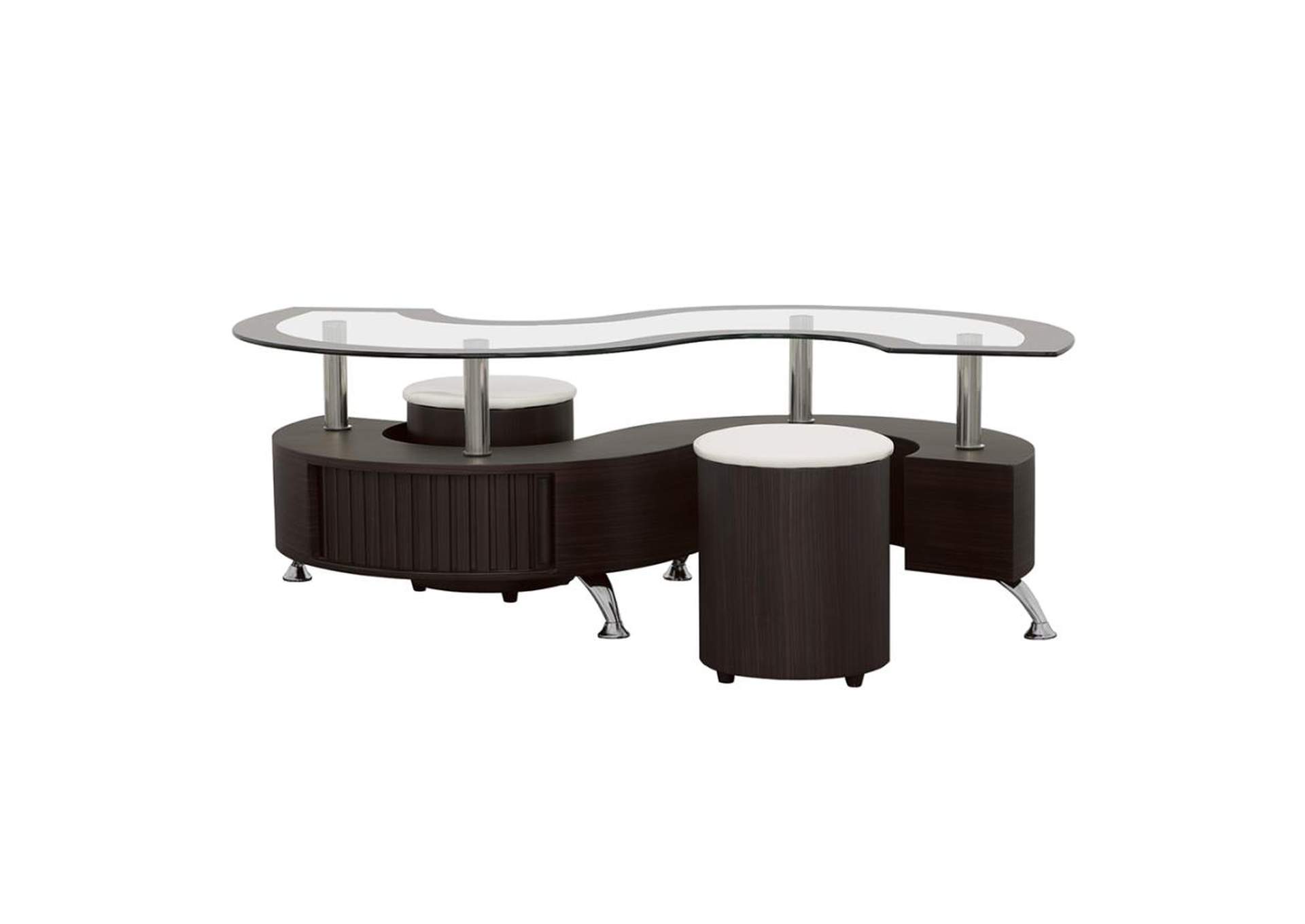 Buckley 3-piece Coffee Table and Stools Set Cappuccino image 4