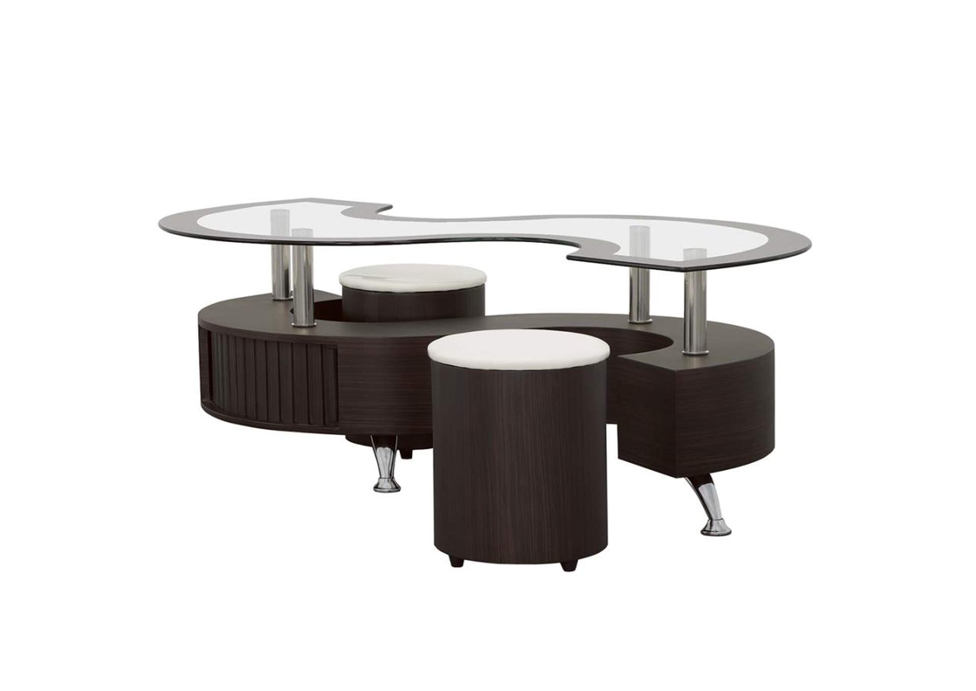Buckley 3-piece Coffee Table and Stools Set Cappuccino image 5