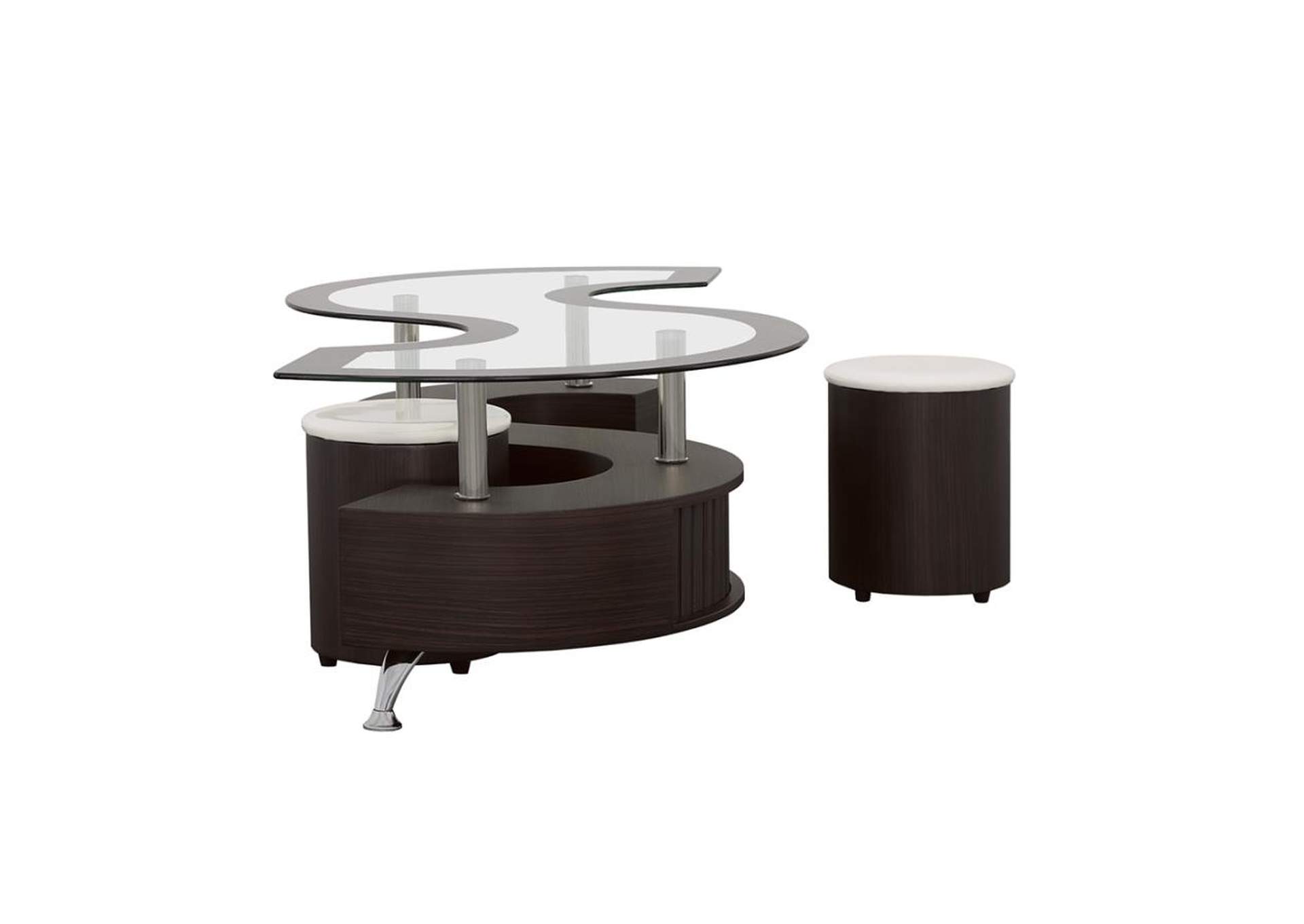 Buckley 3-piece Coffee Table and Stools Set Cappuccino image 6