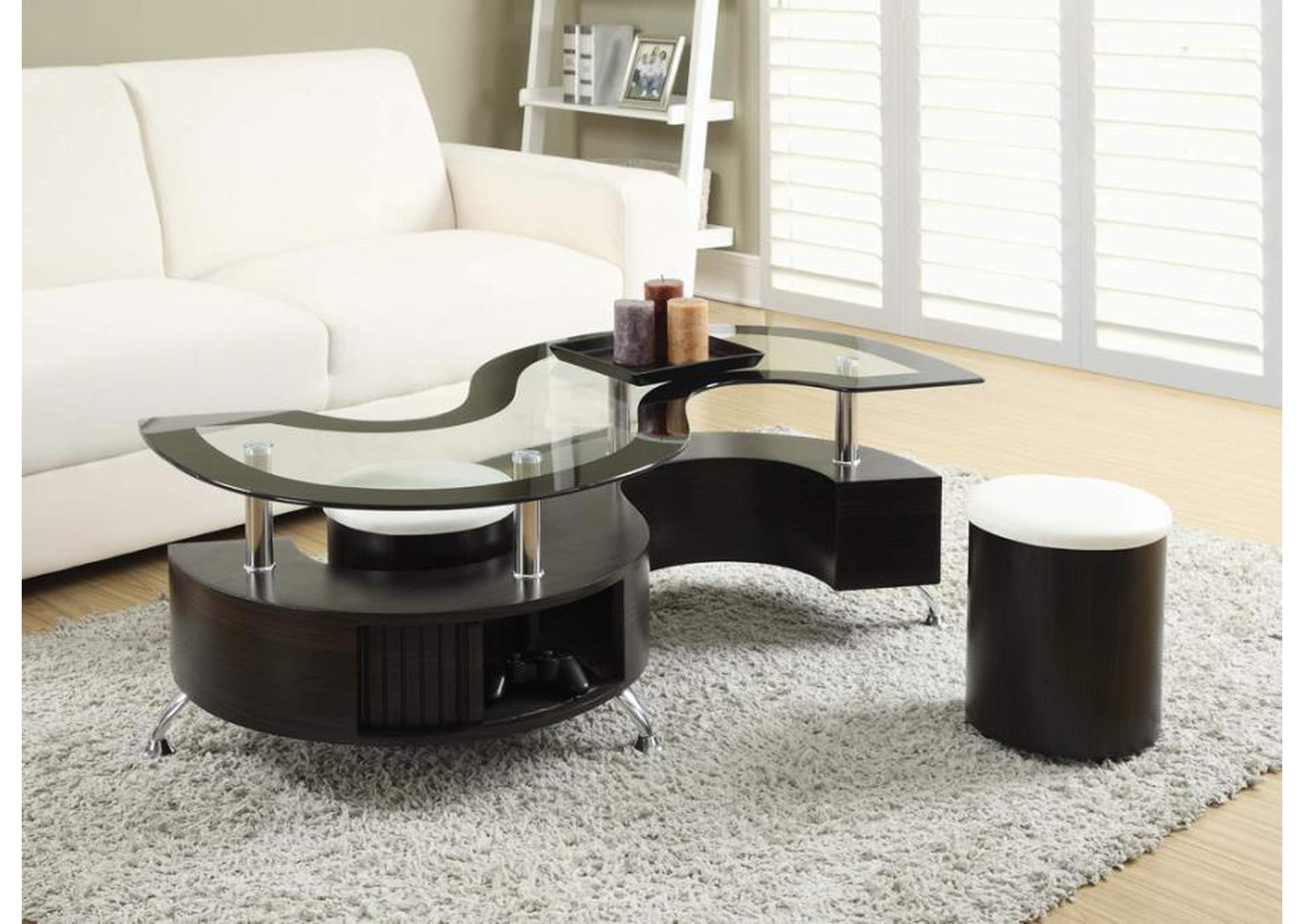 Buckley 3-piece Coffee Table and Stools Set Cappuccino image 3