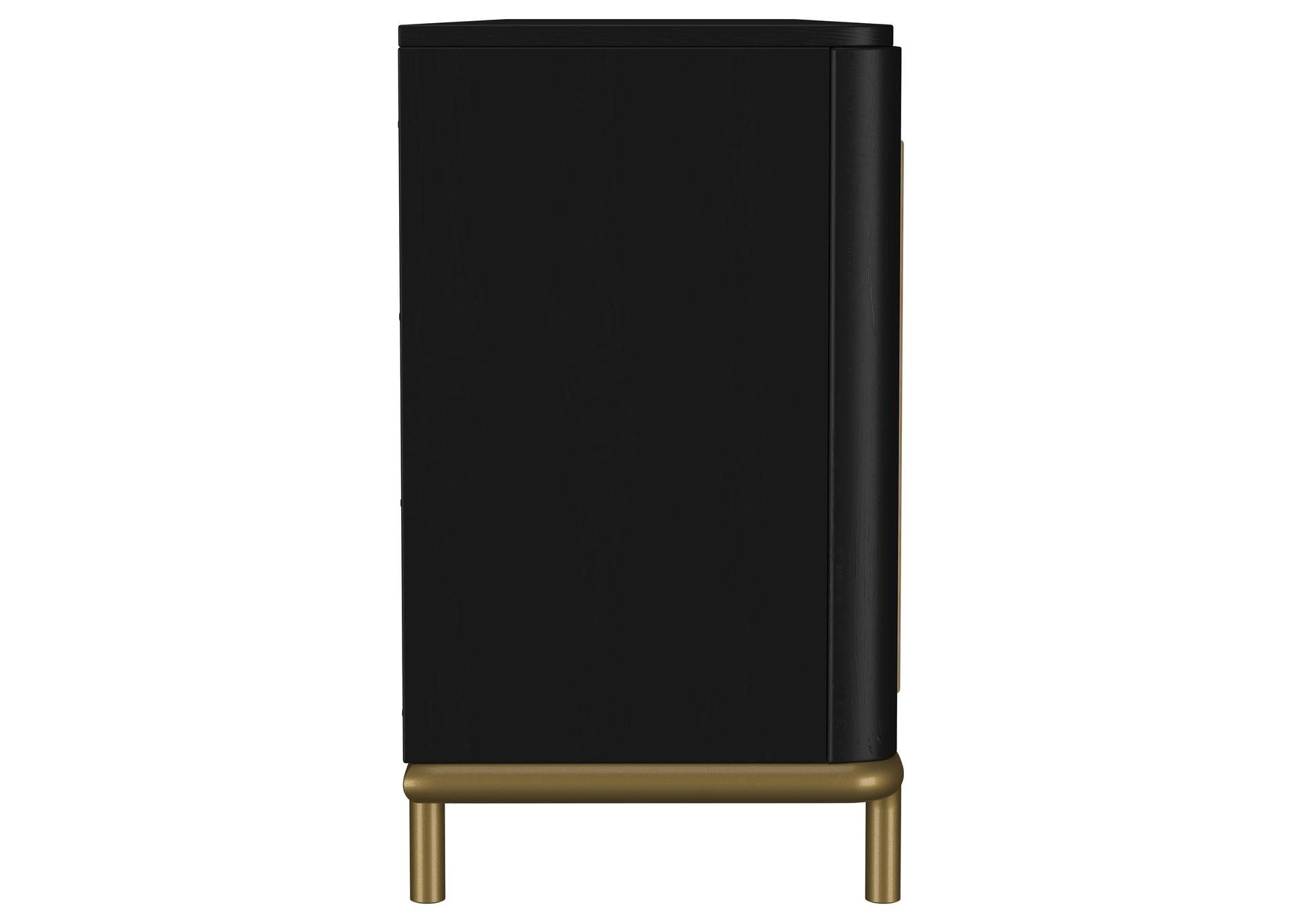 Arini Rattan Cane 2-door TV Stand Media Console Black