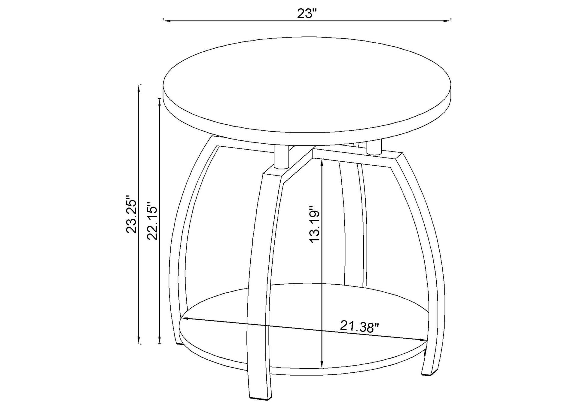Dacre Round Engineered Wood Top Side End Table Greige image 11