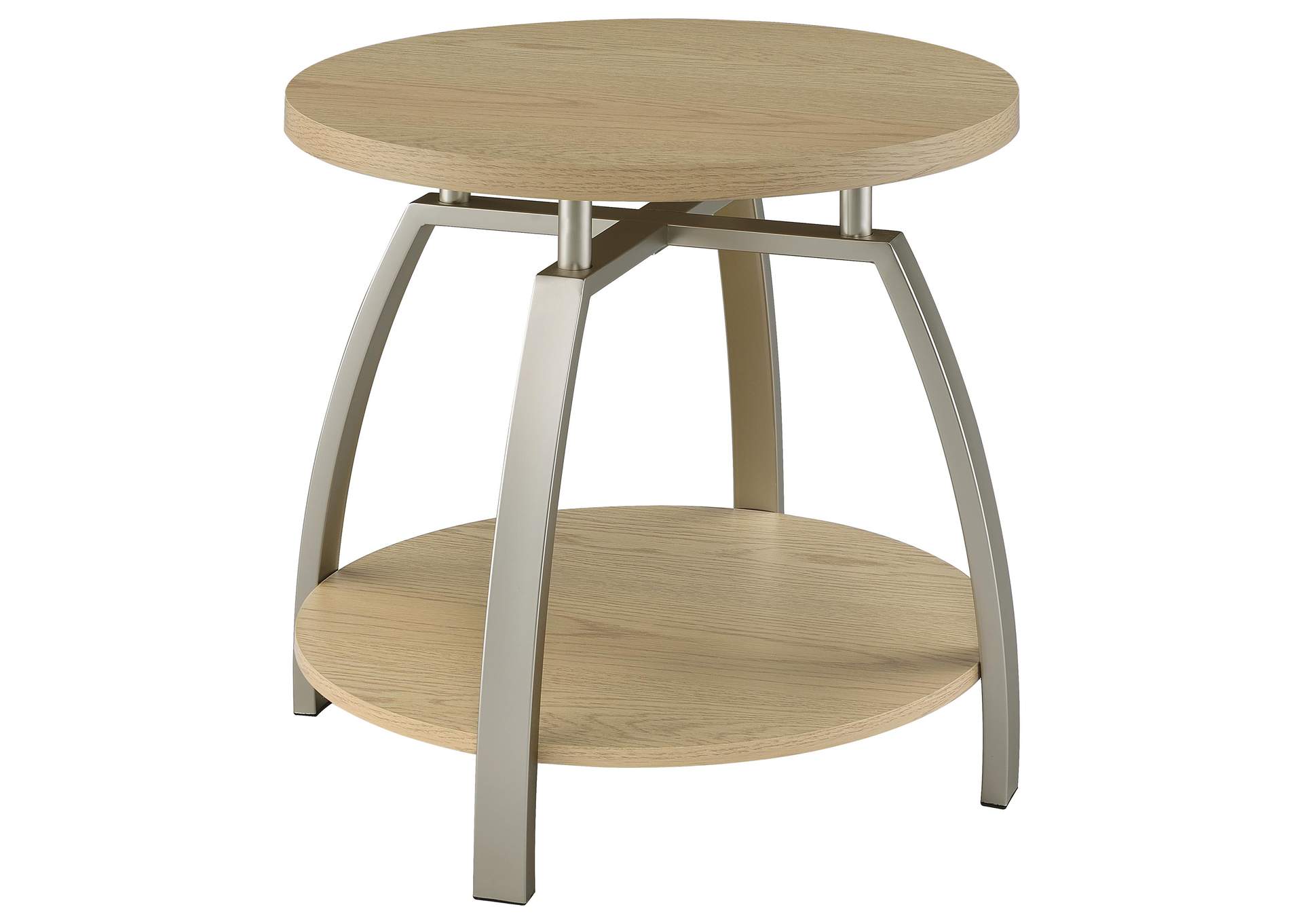 Dacre 3-piece Round Coffee and End Table Set Greige image 4