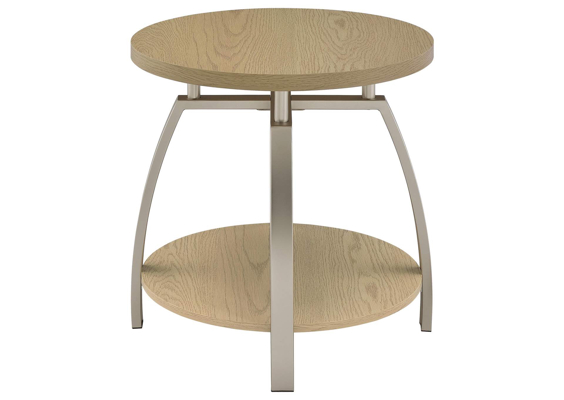 Dacre 3-piece Round Coffee and End Table Set Greige image 6