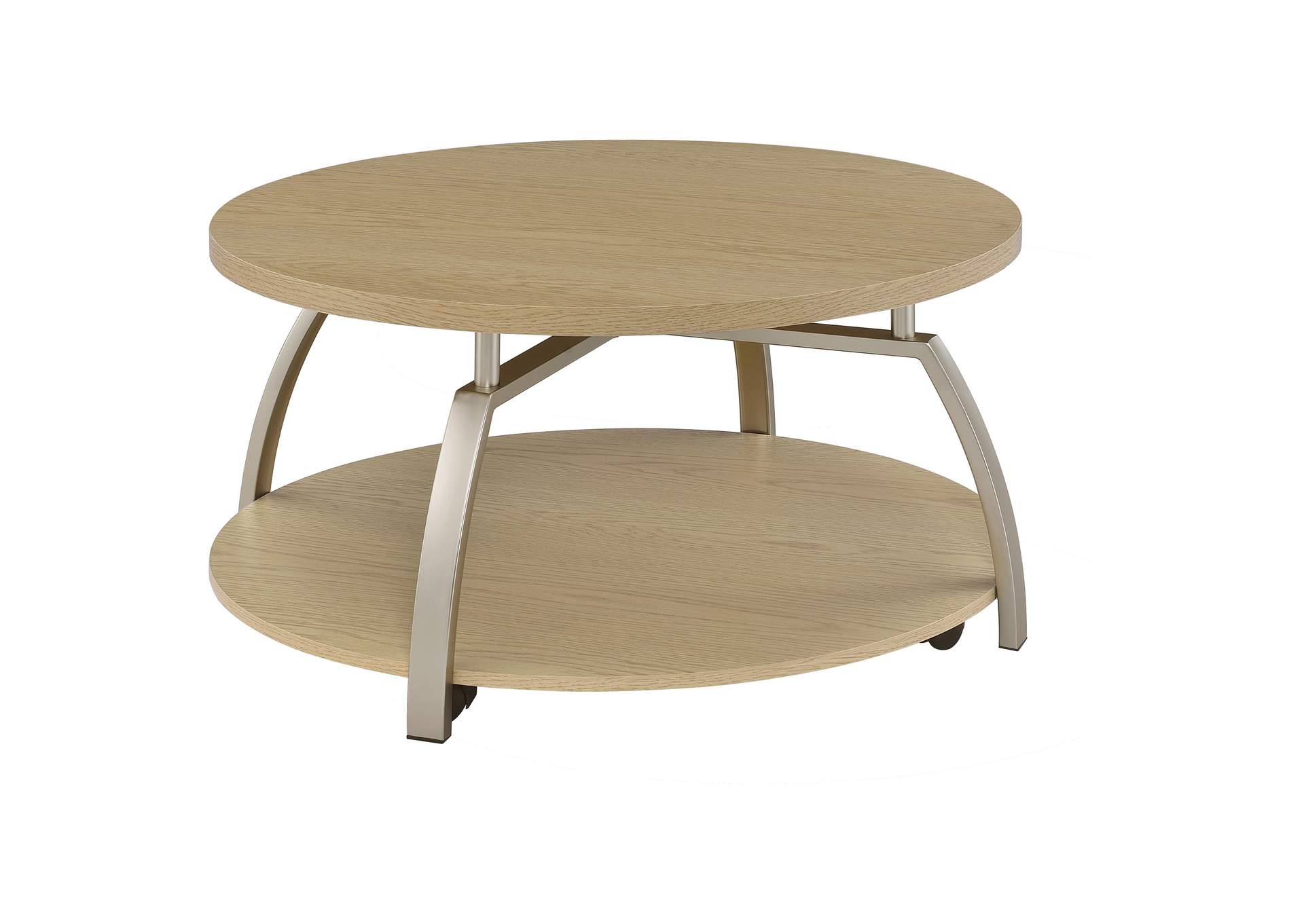 Dacre 3-piece Round Coffee and End Table Set Greige image 7