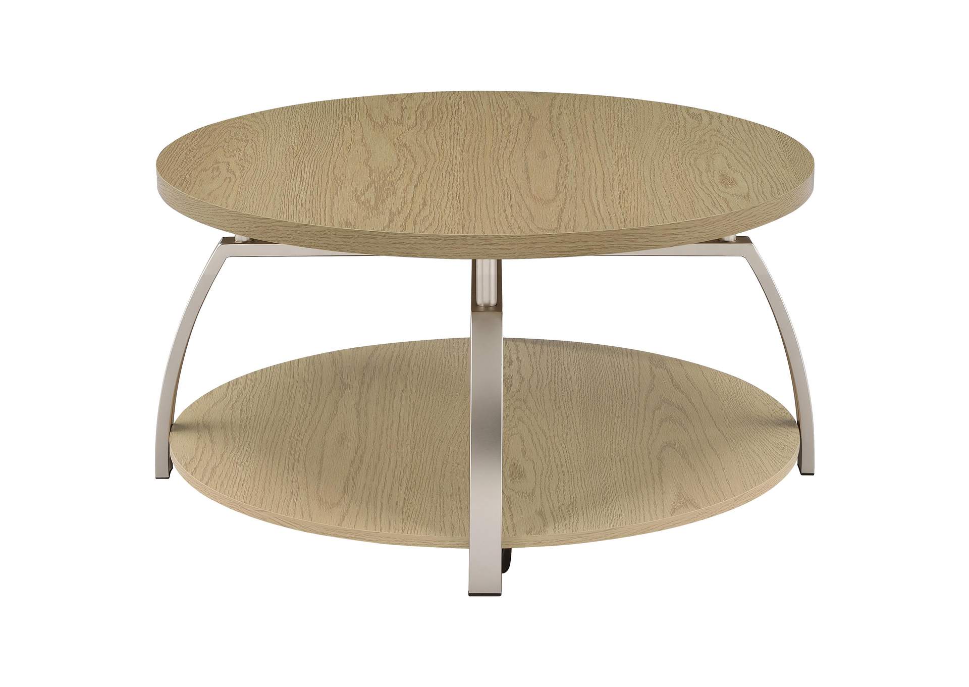 Dacre Round Engineered Wood Top Coffee Table Greige image 5
