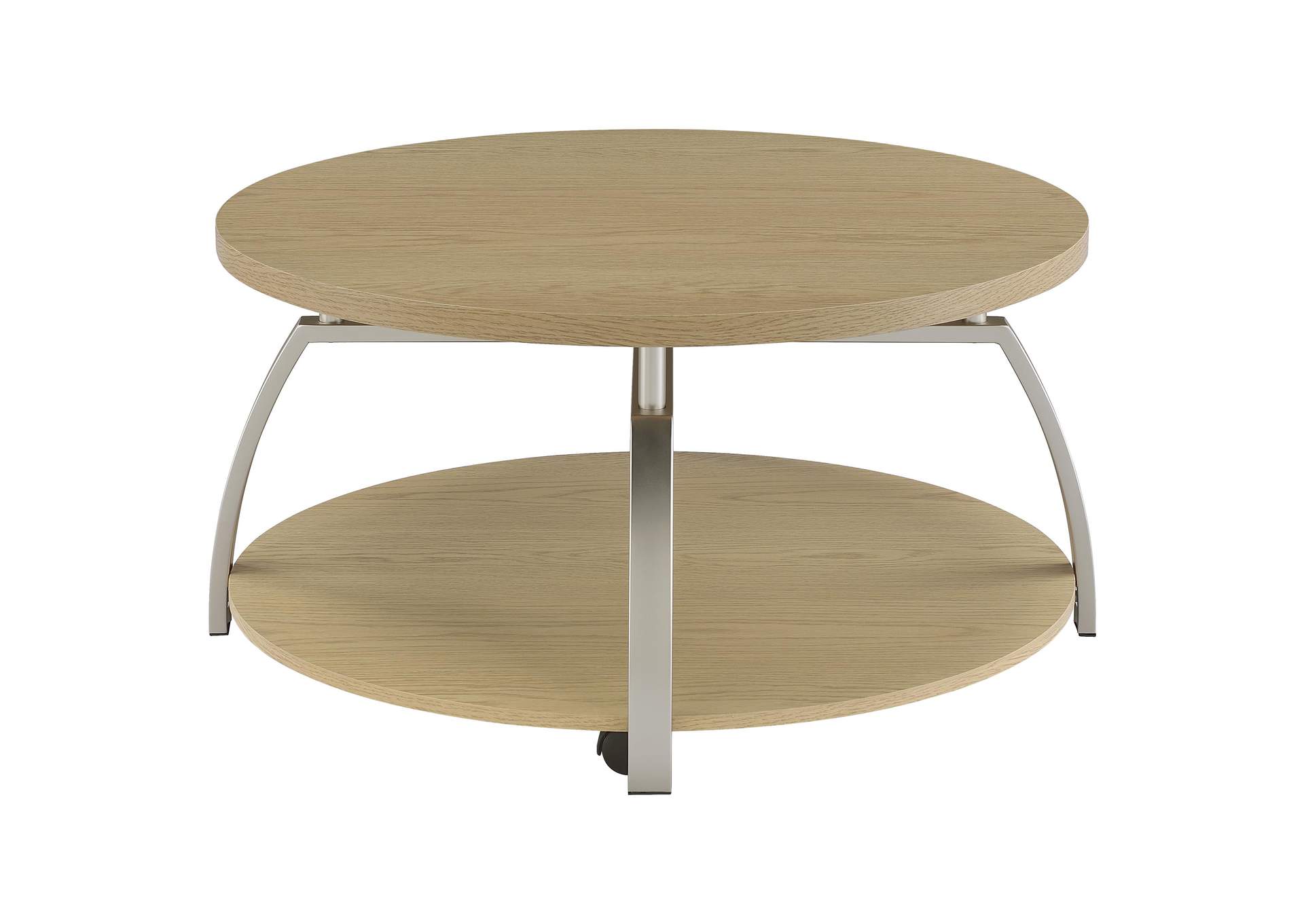 Dacre Round Engineered Wood Top Coffee Table Greige image 8