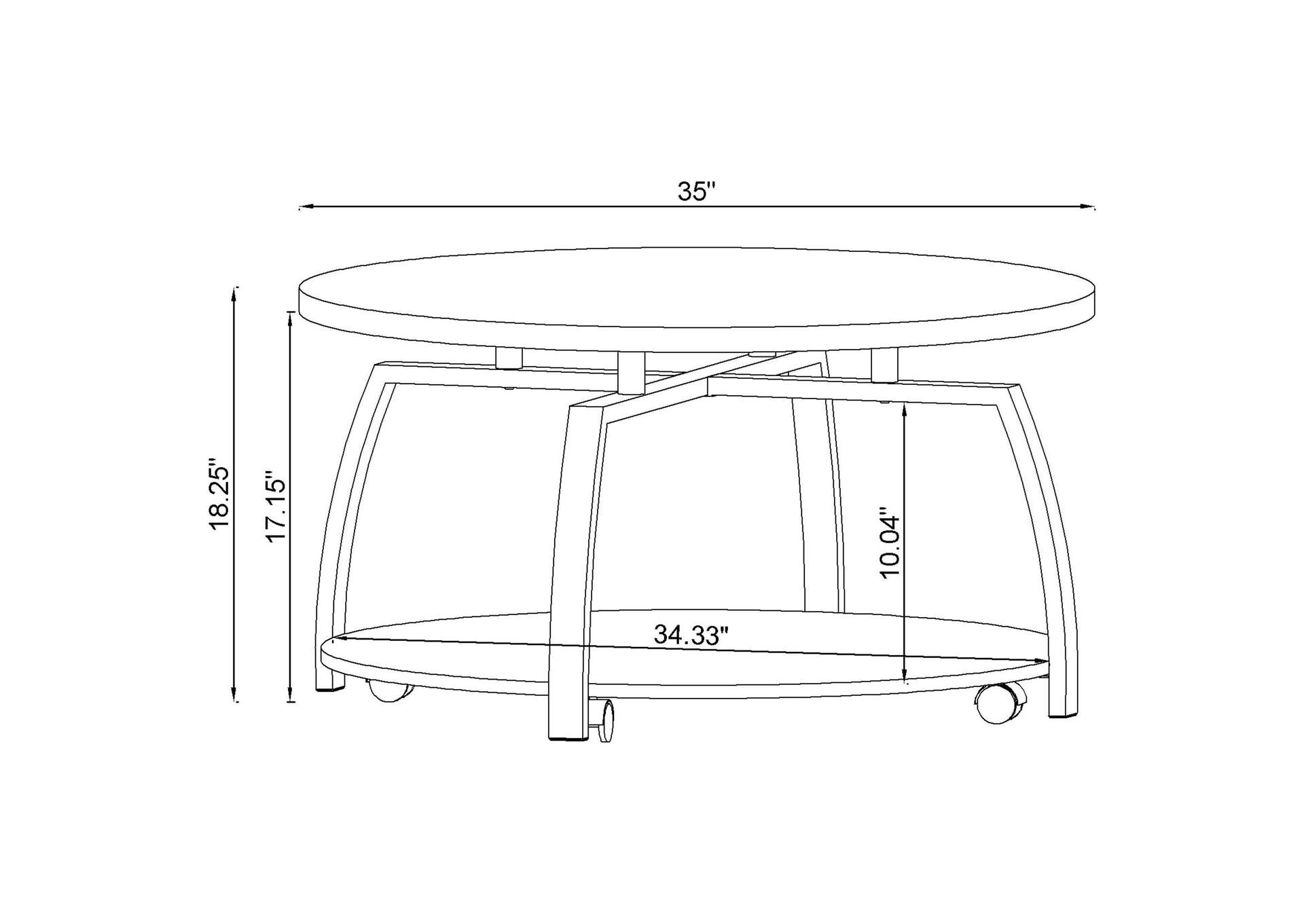 Dacre Round Engineered Wood Top Coffee Table Greige image 11