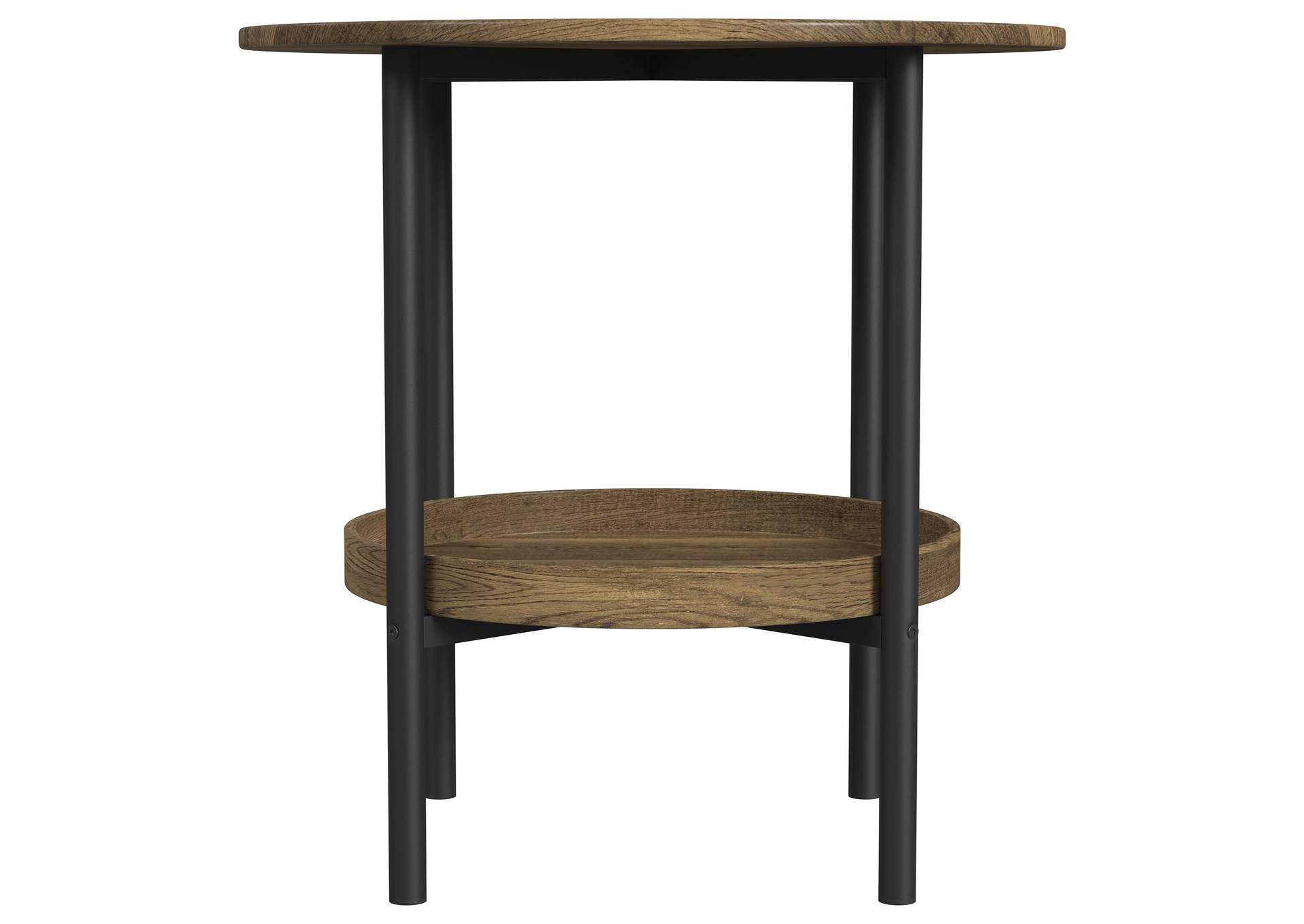 Delfin 3-piece Round Coffee and End Table Set Brown