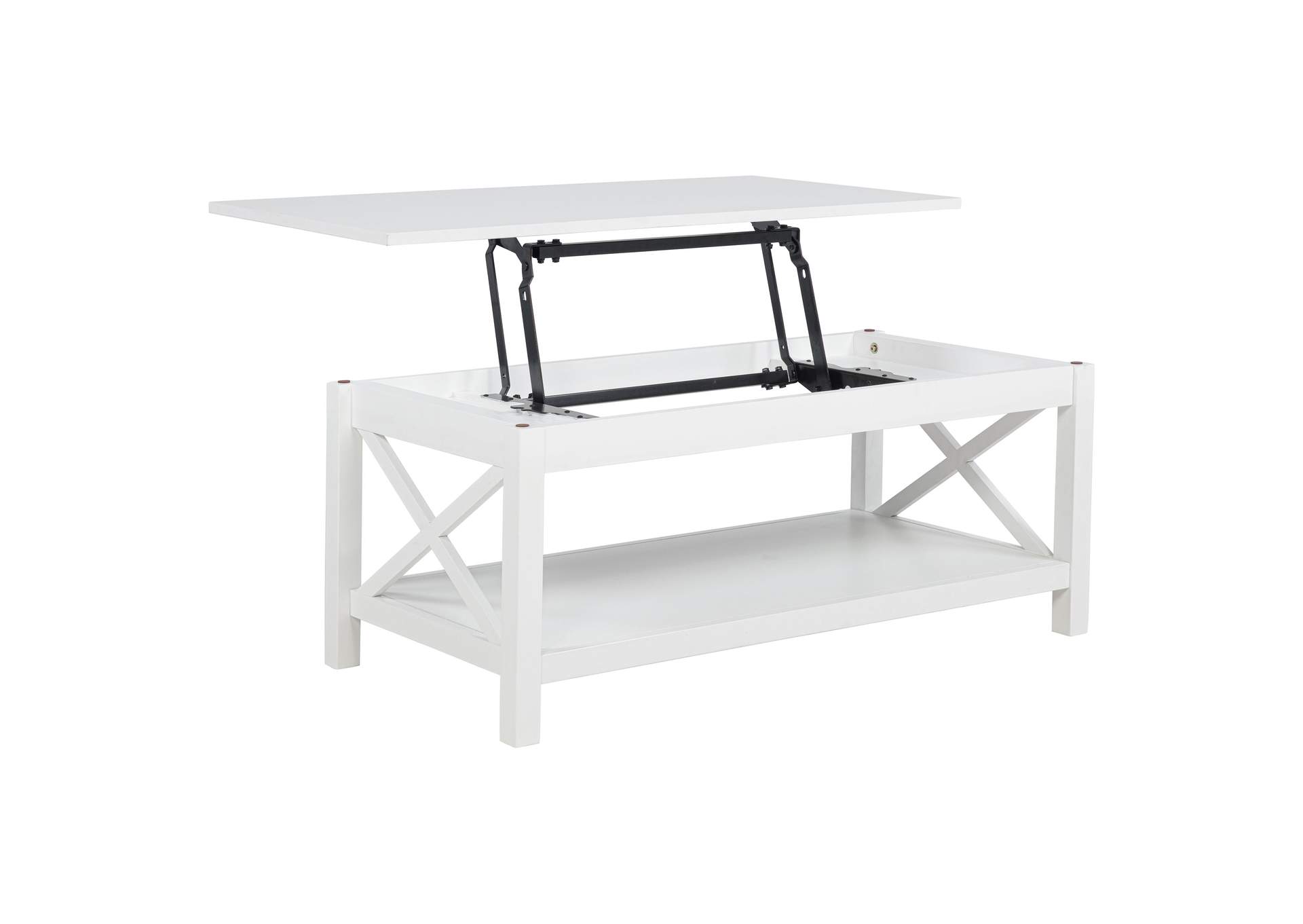 Skyview 2-piece Rectangular Lift Top Coffee Table Set White image 11