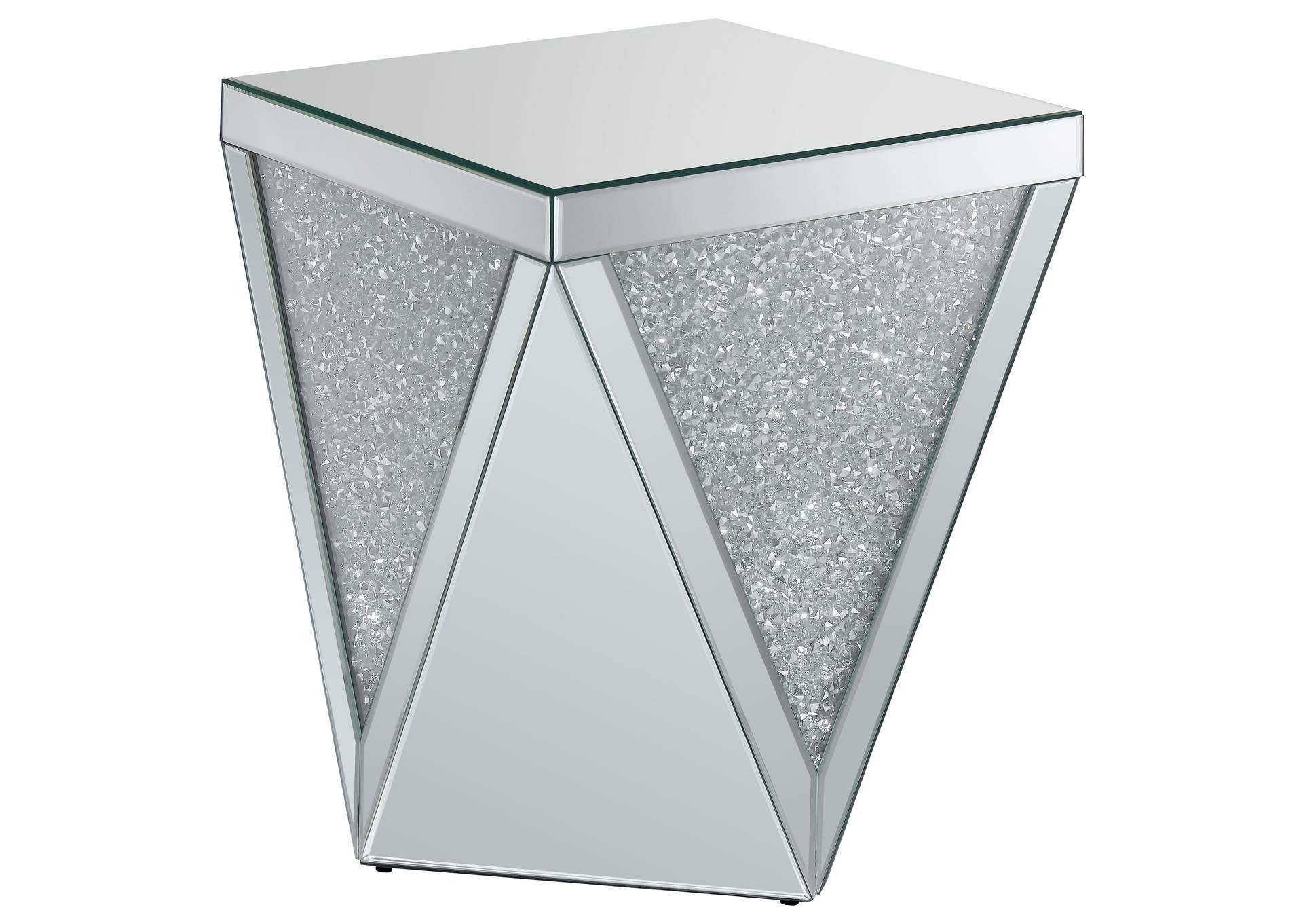 Amore 3-piece Mirrored Coffee and End Table Set Silver