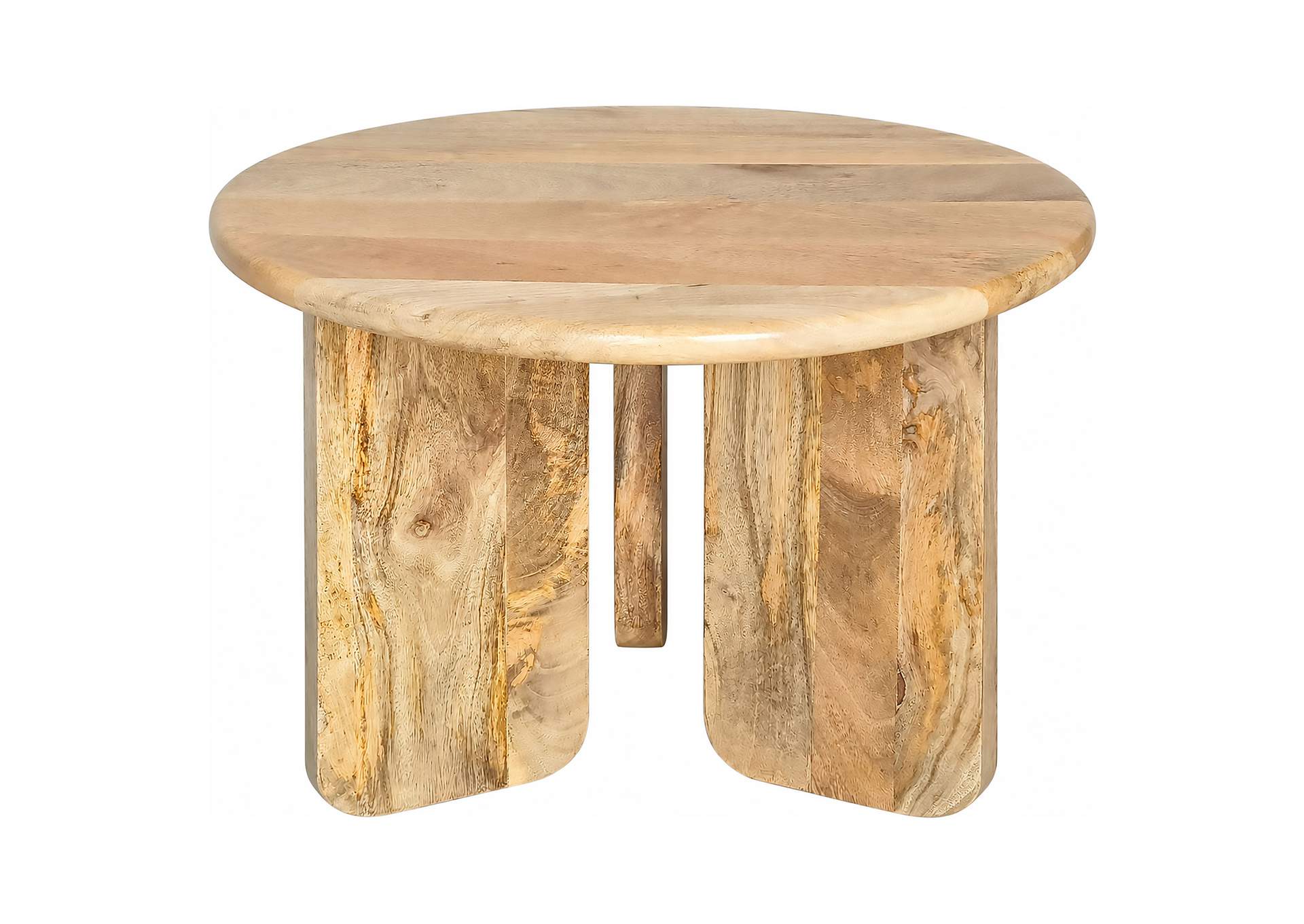 Dale 2-Piece Round Mango Wood Coffee and End Table Set Natural Mango image 5