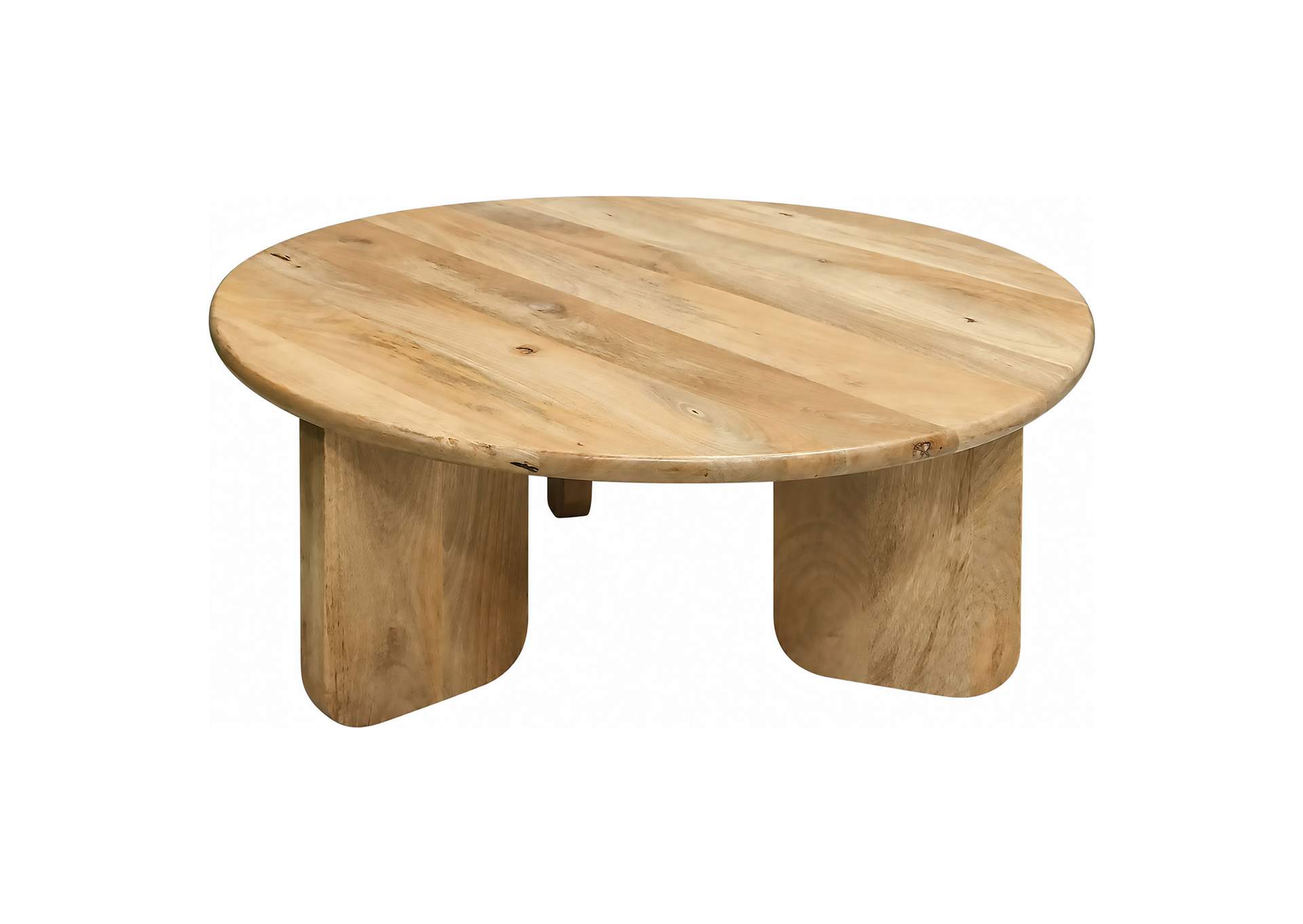 Dale 2-Piece Round Mango Wood Coffee and End Table Set Natural Mango image 7