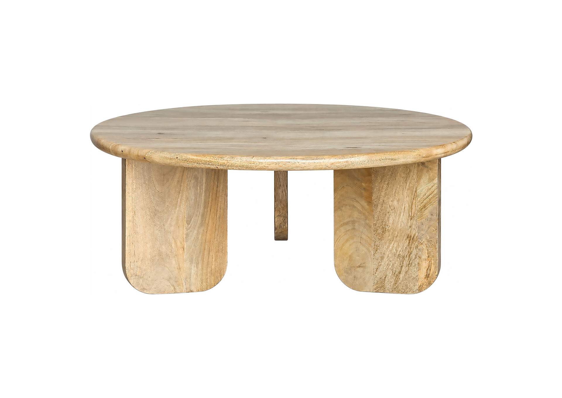 Dale 2-Piece Round Mango Wood Coffee and End Table Set Natural Mango image 8