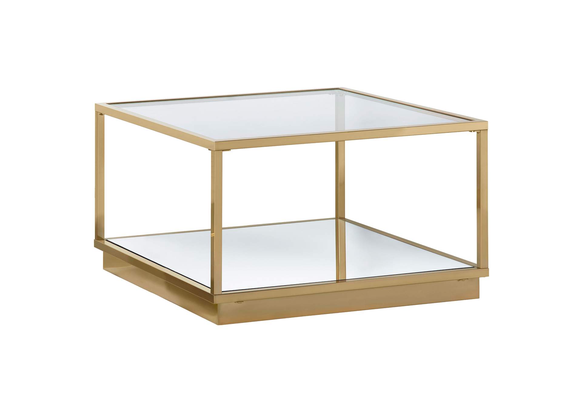 Renee 2-piece Square Occasional Set Rose Brass
