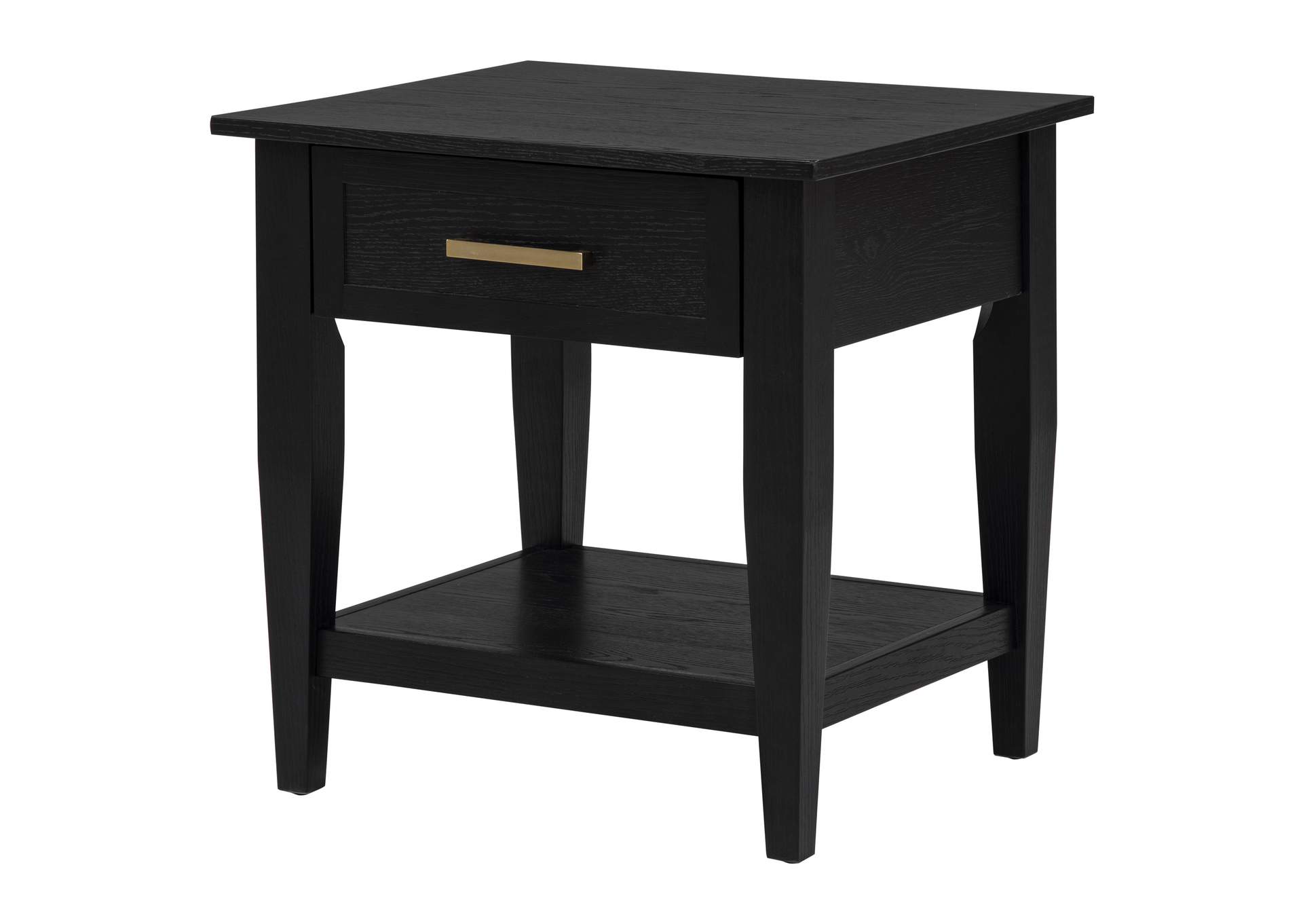 Lindenton 1-drawer Wood Occasional Side End Table Black image 7