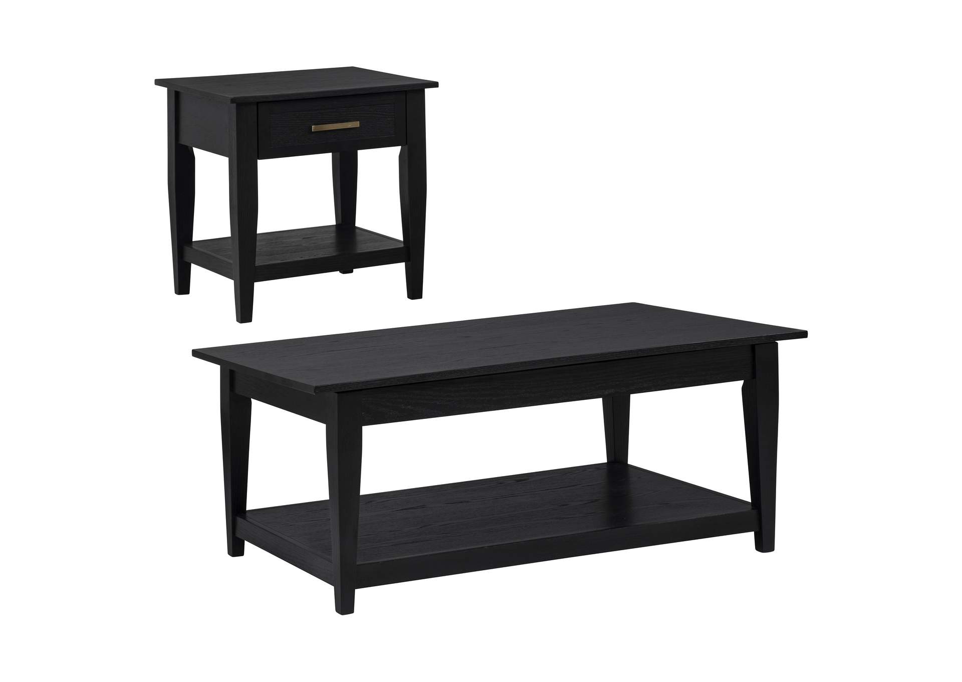 Lindenton 2-piece Wood Lift-Top Coffee and End Table Set Black image 4