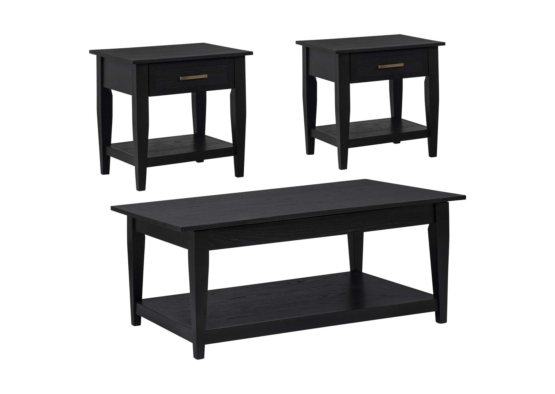 Lindenton 3-piece Wood Lift-Top Coffee and End Table Set Black image 4