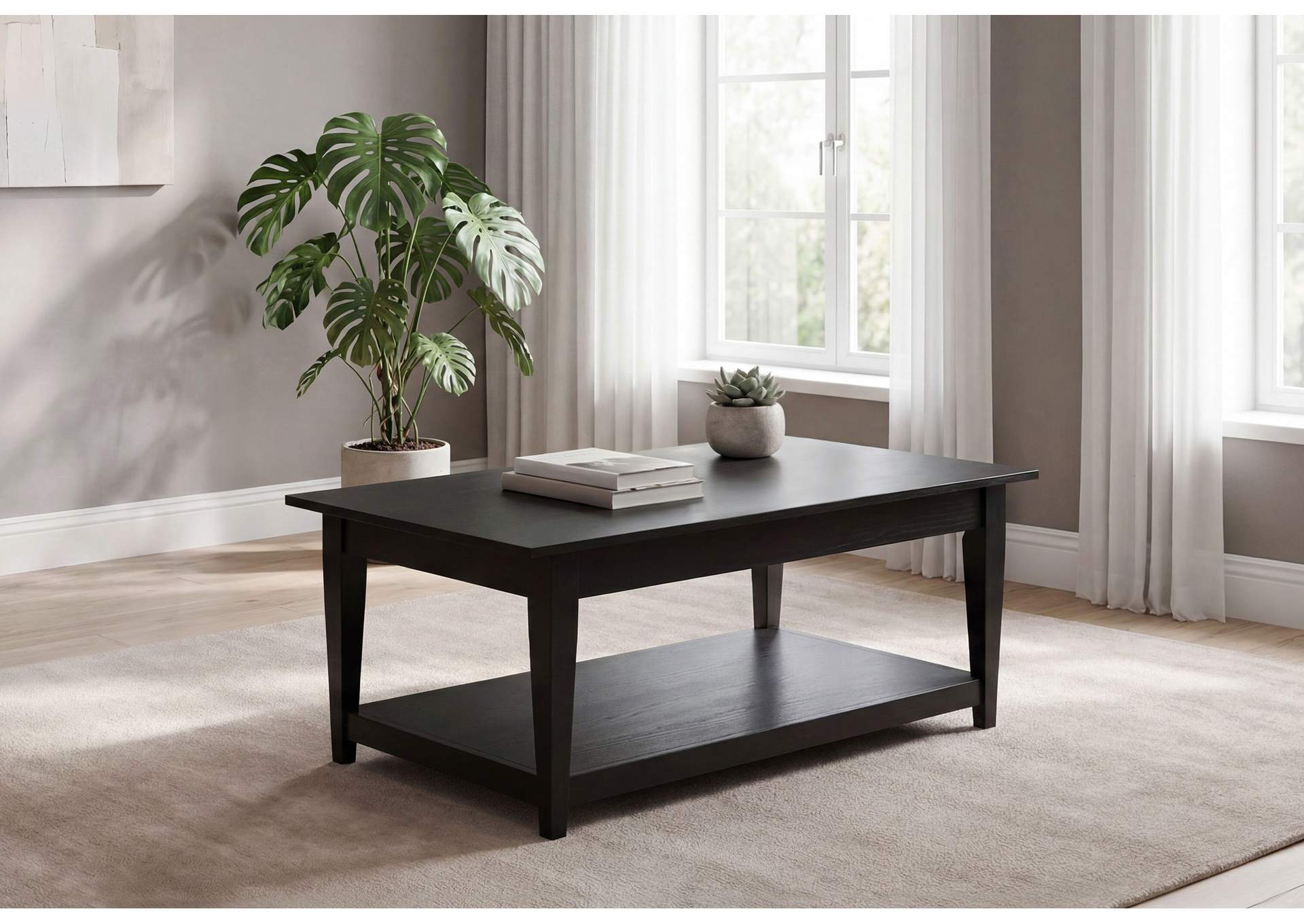Lindenton Lift-Top Occasional Cocktail Coffee Table Black image 3