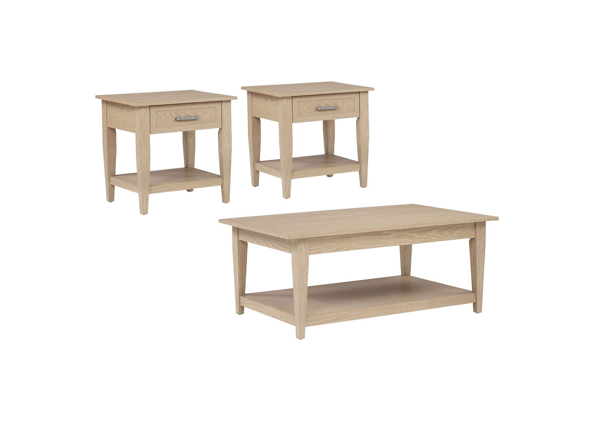 Lindenton 3-piece Wood Lift-Top Coffee and End Table Set Blonde image 4