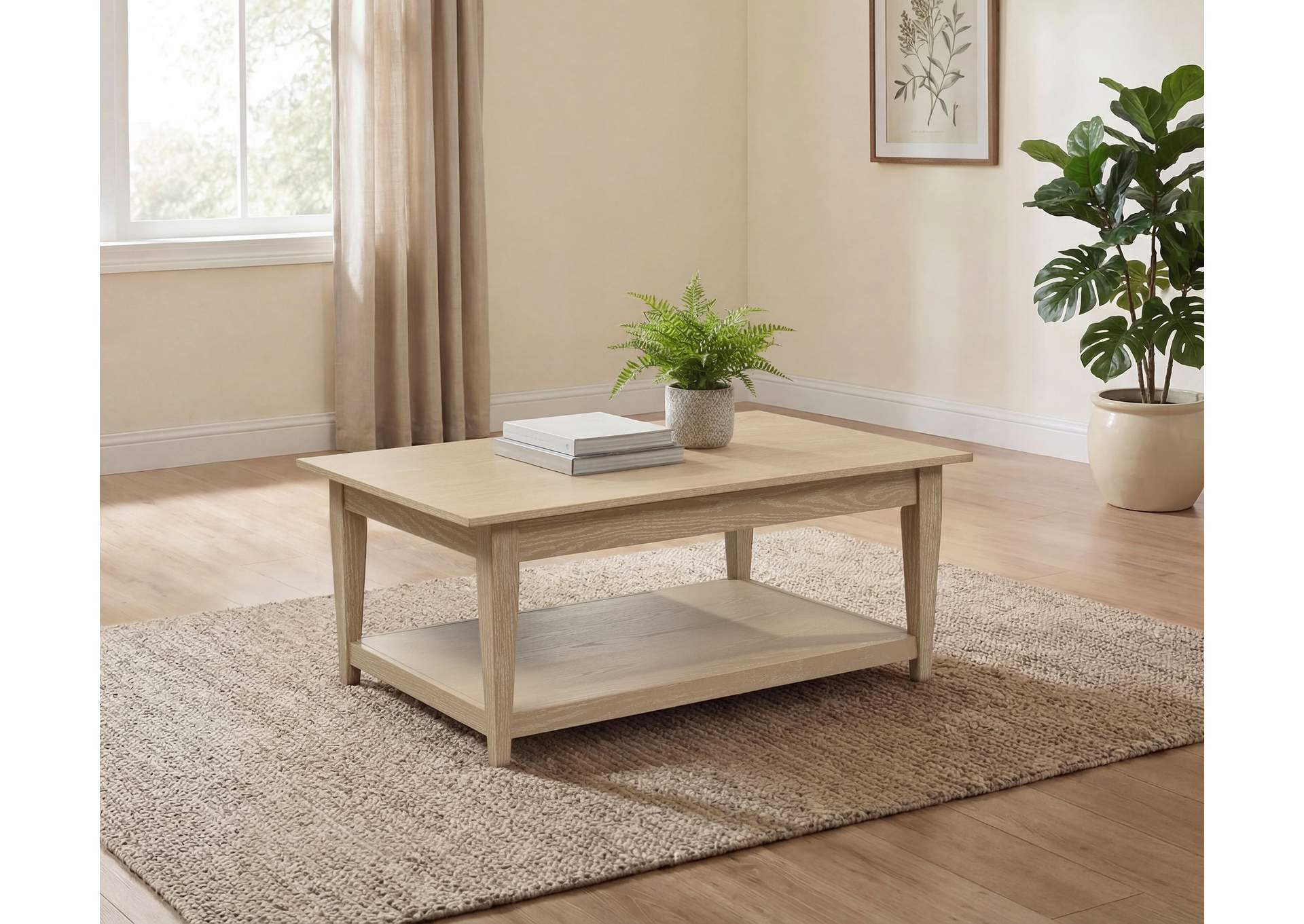 Lindenton Lift-Top Occasional Cocktail Coffee Table Blonde image 3