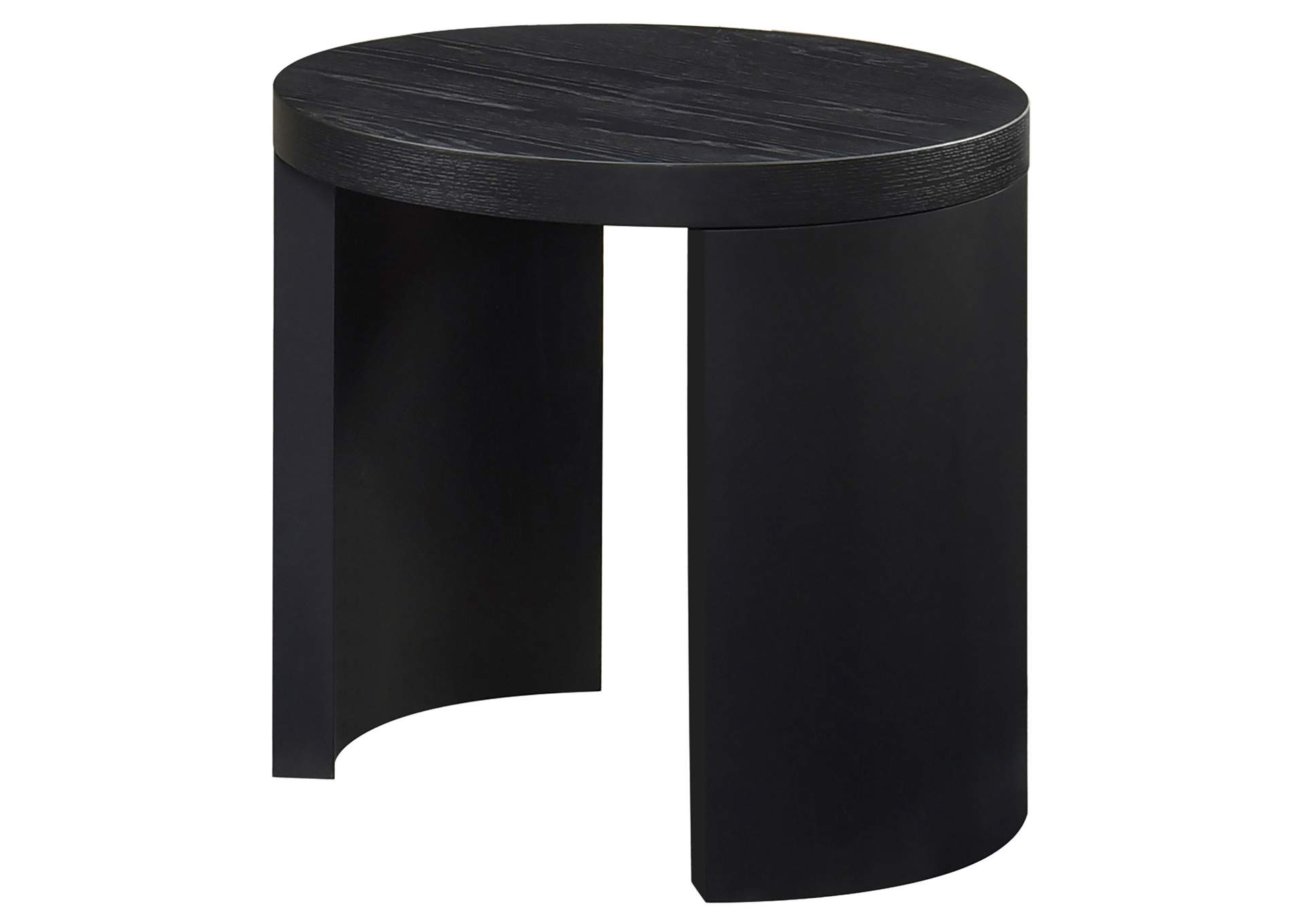 Sweeney 24-inch Round Wood Occasional Side End Table Black image 5