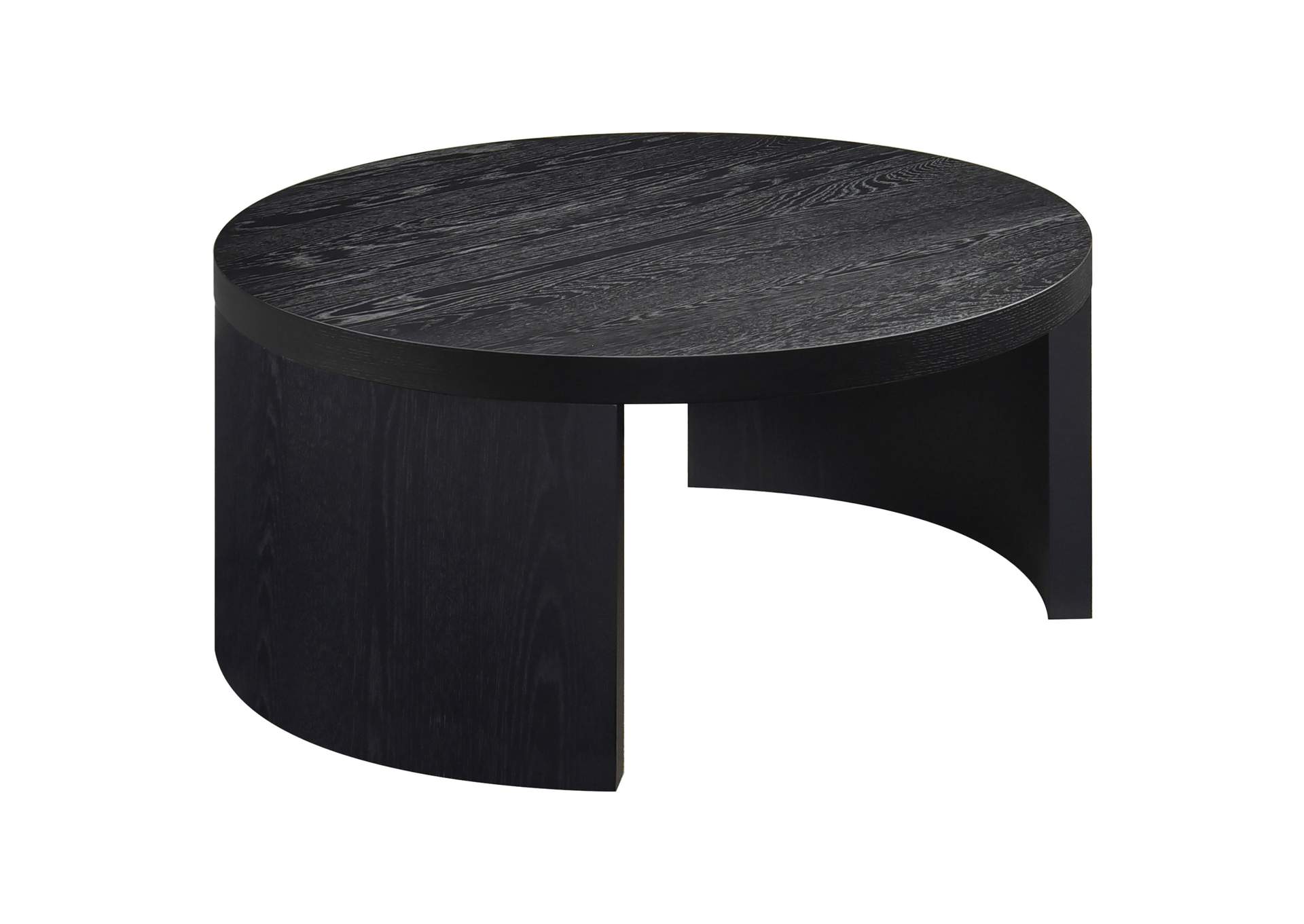 Sweeney 39-inch Round Wood Occasional Cocktail Coffee Table Black image 1