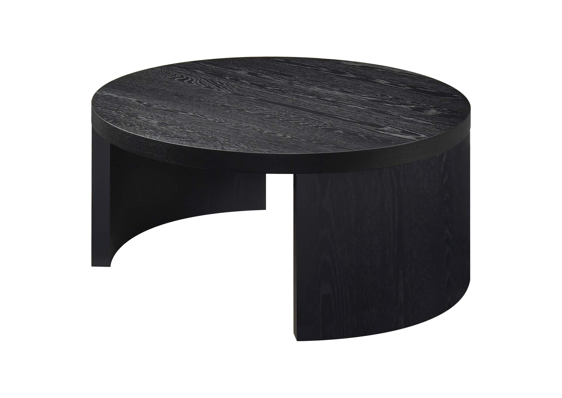 Sweeney 39-inch Round Wood Occasional Cocktail Coffee Table Black image 4
