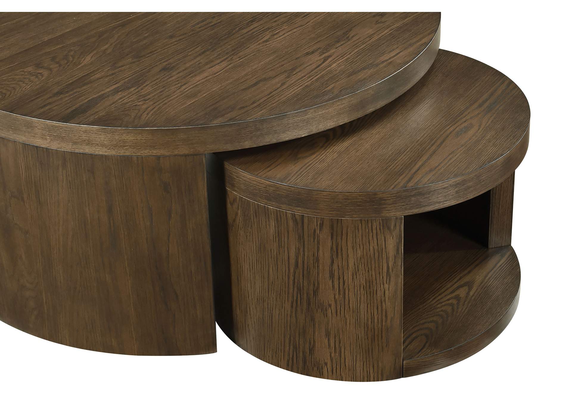 Sweeney 2-piece Round Wood Occasional Nesting Table Set Dark Walnut image 7