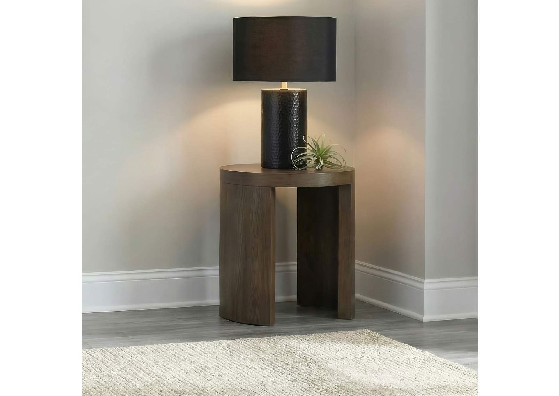 Sweeney 24-inch Round Wood Occasional Side End Table Dark Walnut image 3