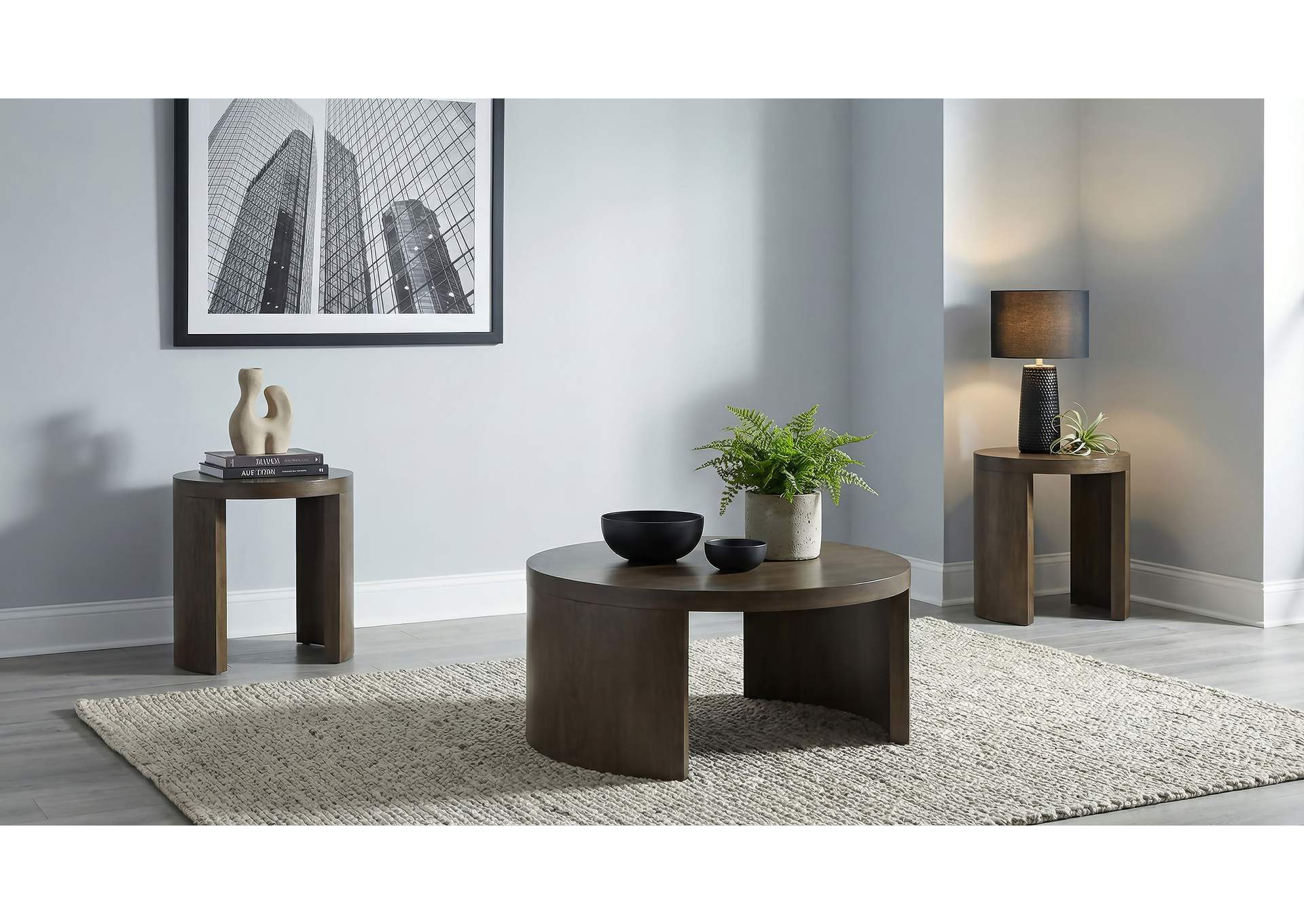 Sweeney 3-piece Coffee and End Occasional Table Set Dark Walnut image 1