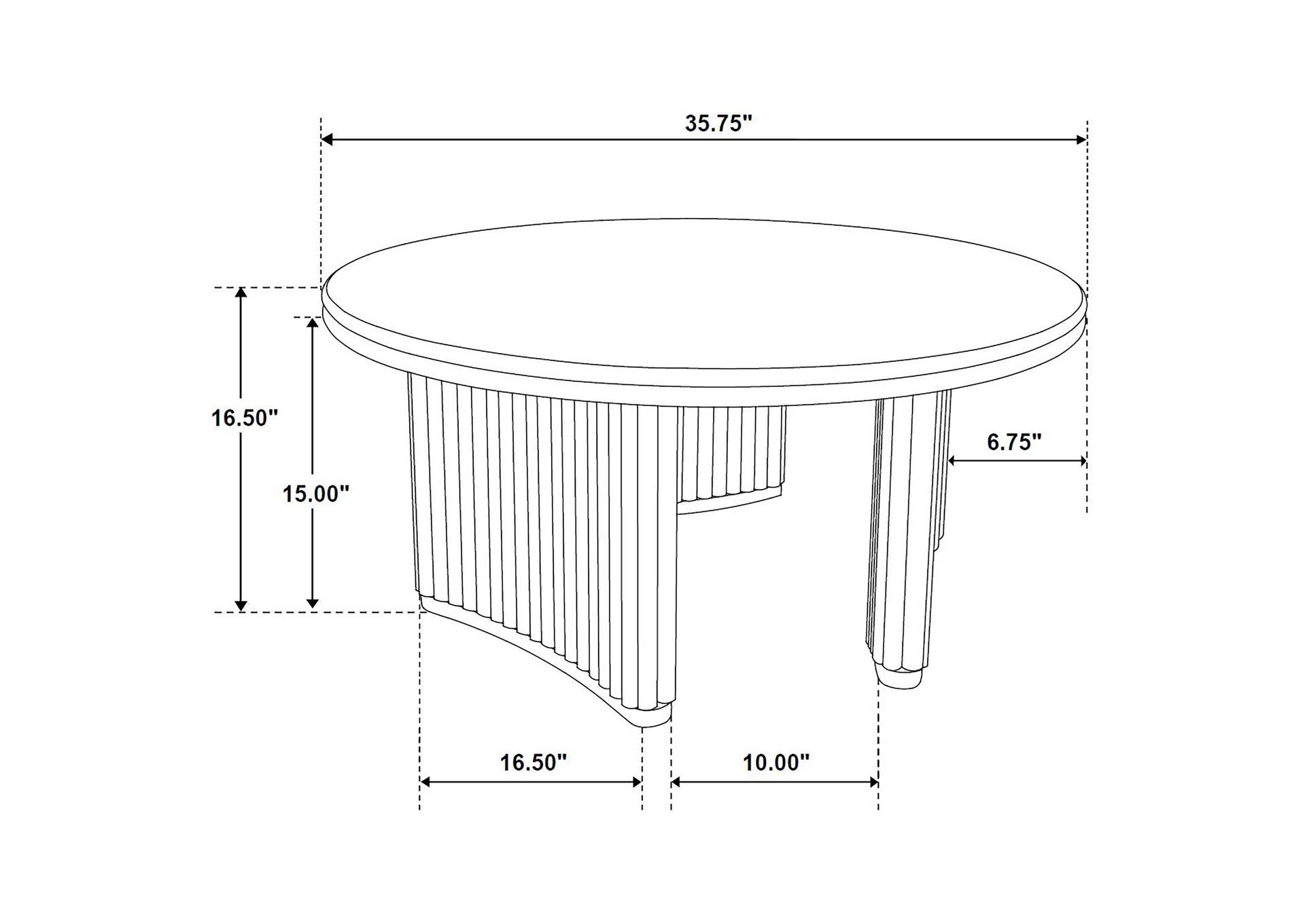 Adina 2-piece Round Coffee Table Set Distressed Light Brown image 14
