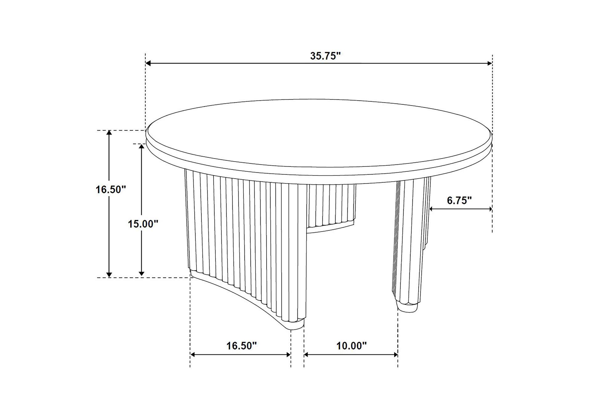 Adina 3-piece Round Coffee Table Set Distressed Light Brown image 14