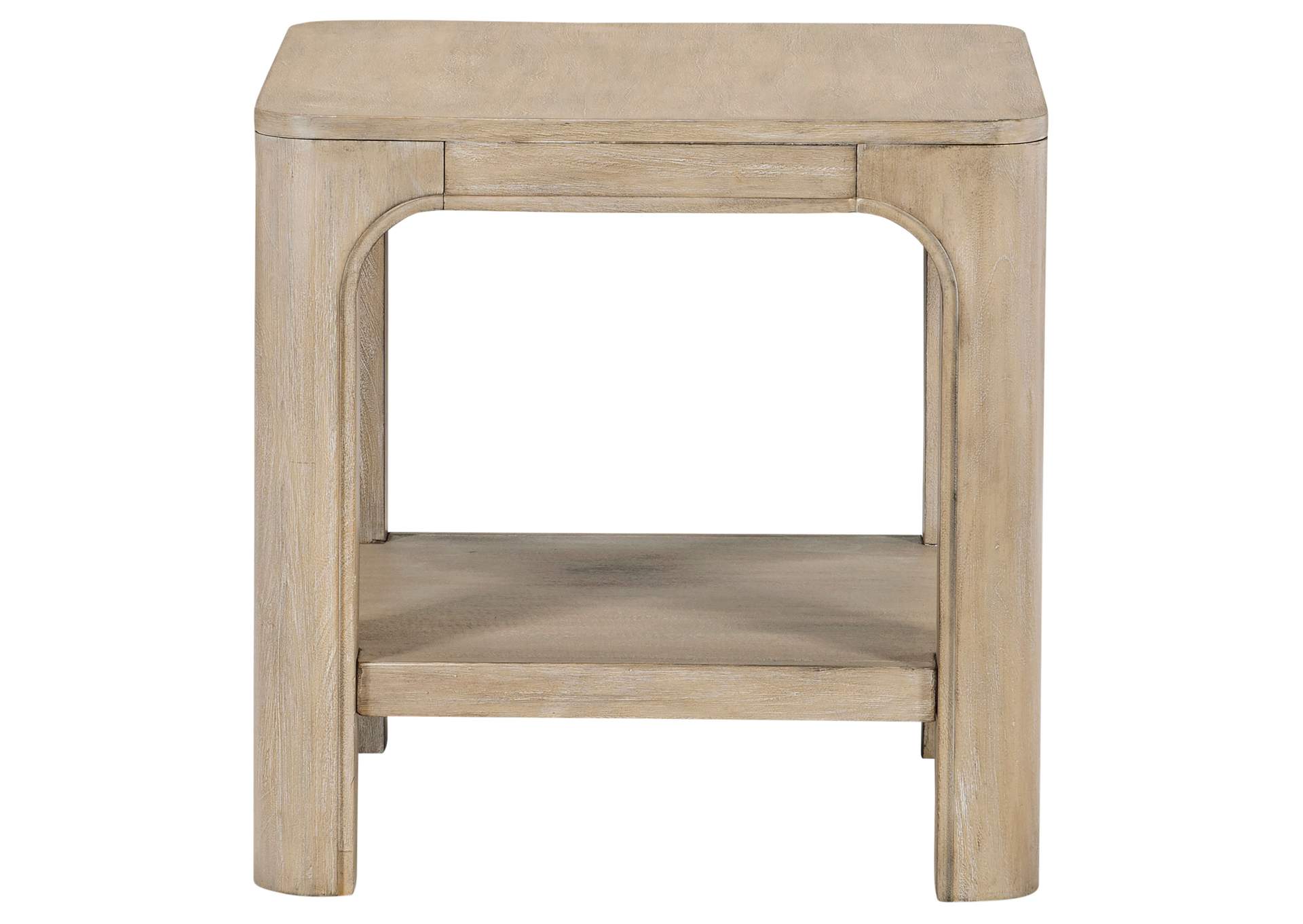 Solano Square Wood Side End Table with Shelf Weathered Mango image 6