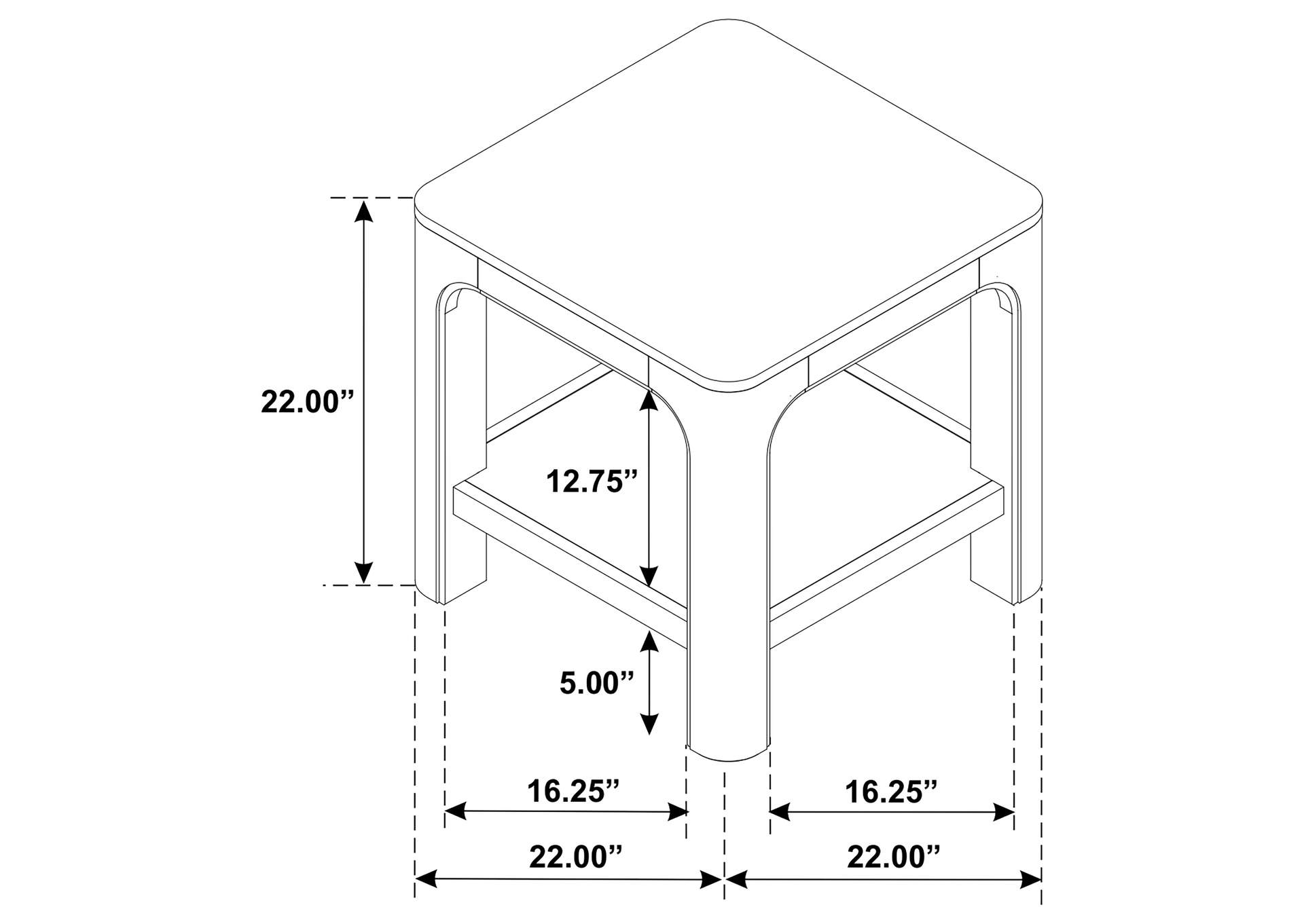 Solano Square Wood Side End Table with Shelf Weathered Mango image 8
