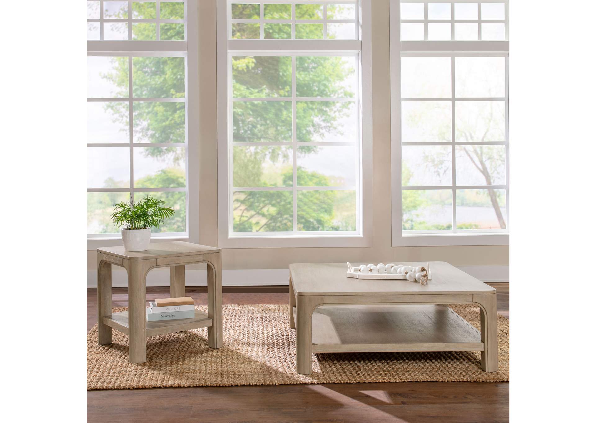 Solano 2-piece Square Coffee Table Set Weathered Mango image 1