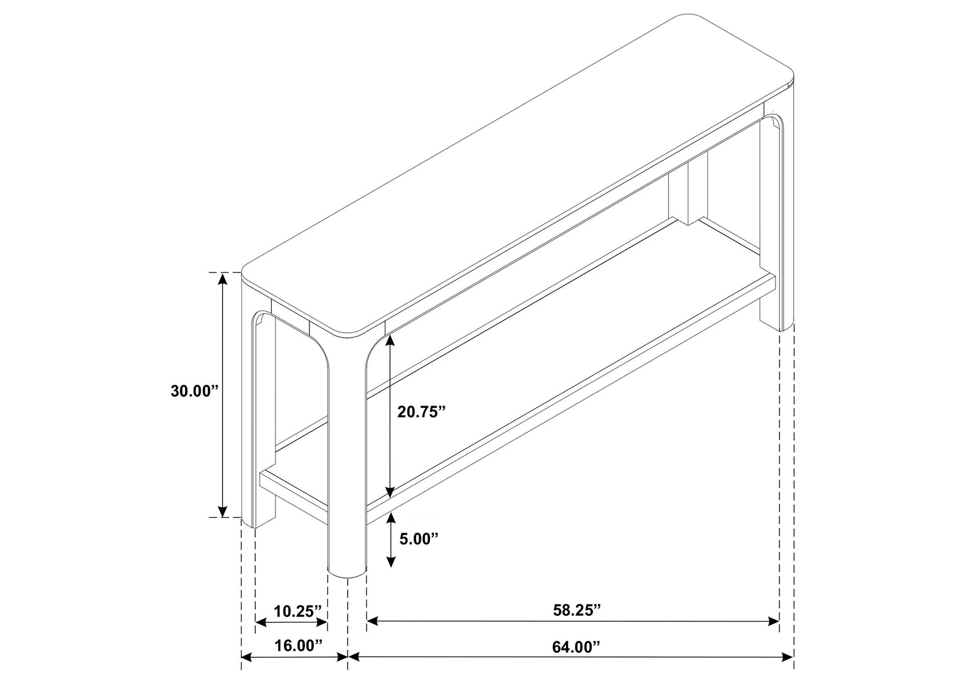 Solano 64-inch Entryway Console Sofa Table Weathered Mango image 9