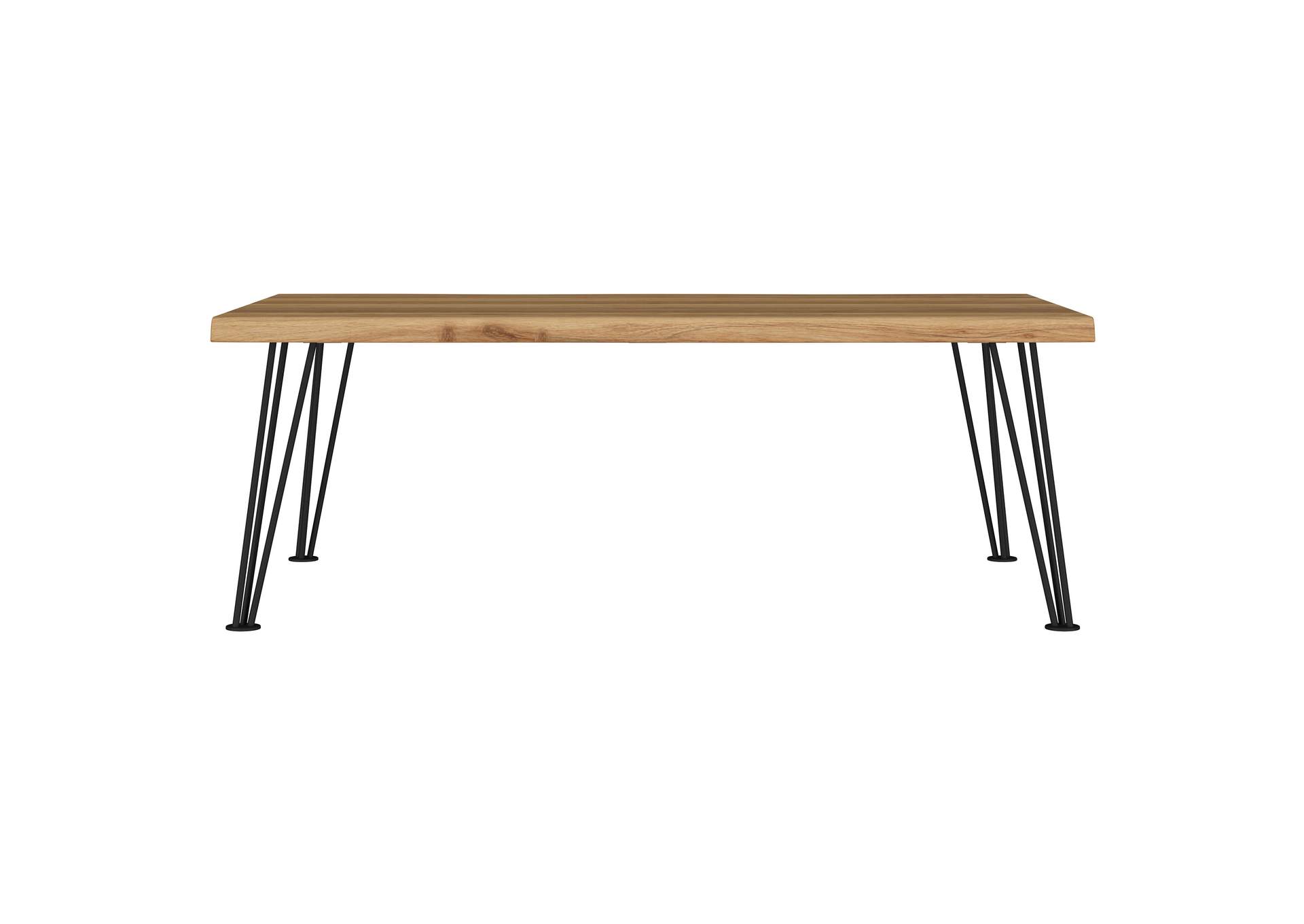 Zander Rectangular Wood Top Coffee Table Natural Brown