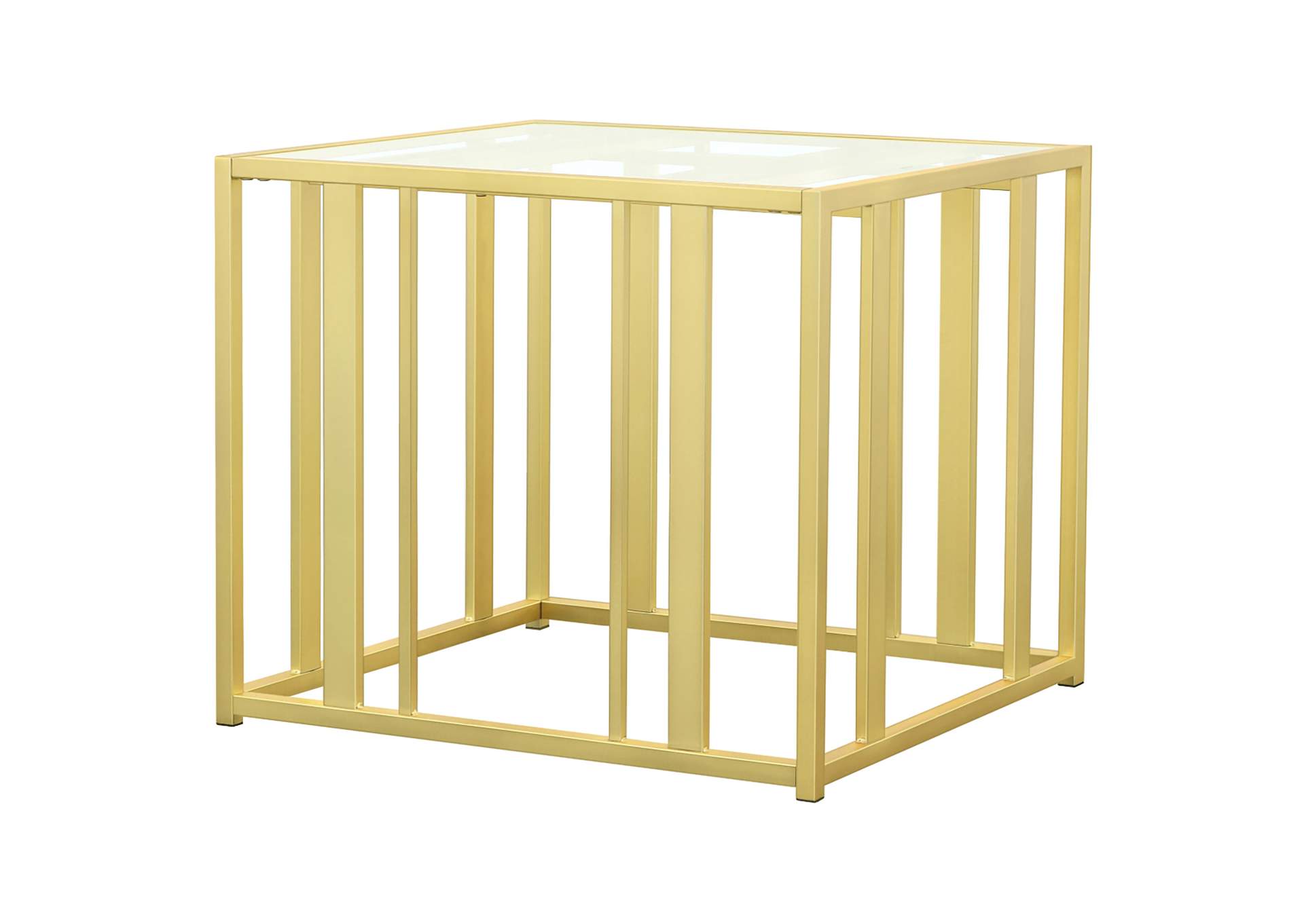 Adri Metal Frame End Table Matte Brass