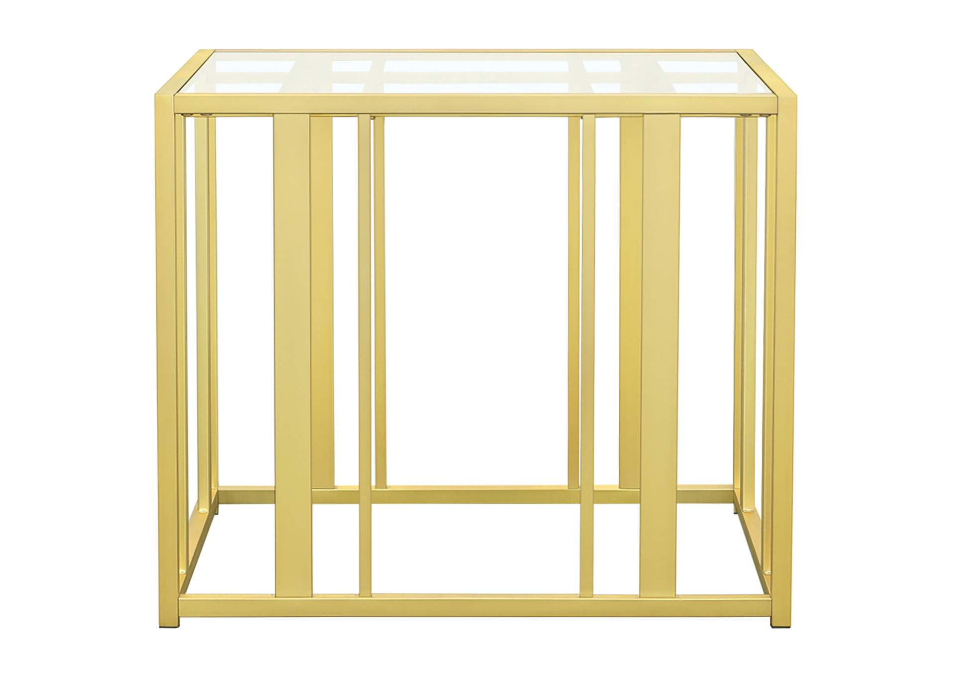 Adri Metal Frame End Table Matte Brass