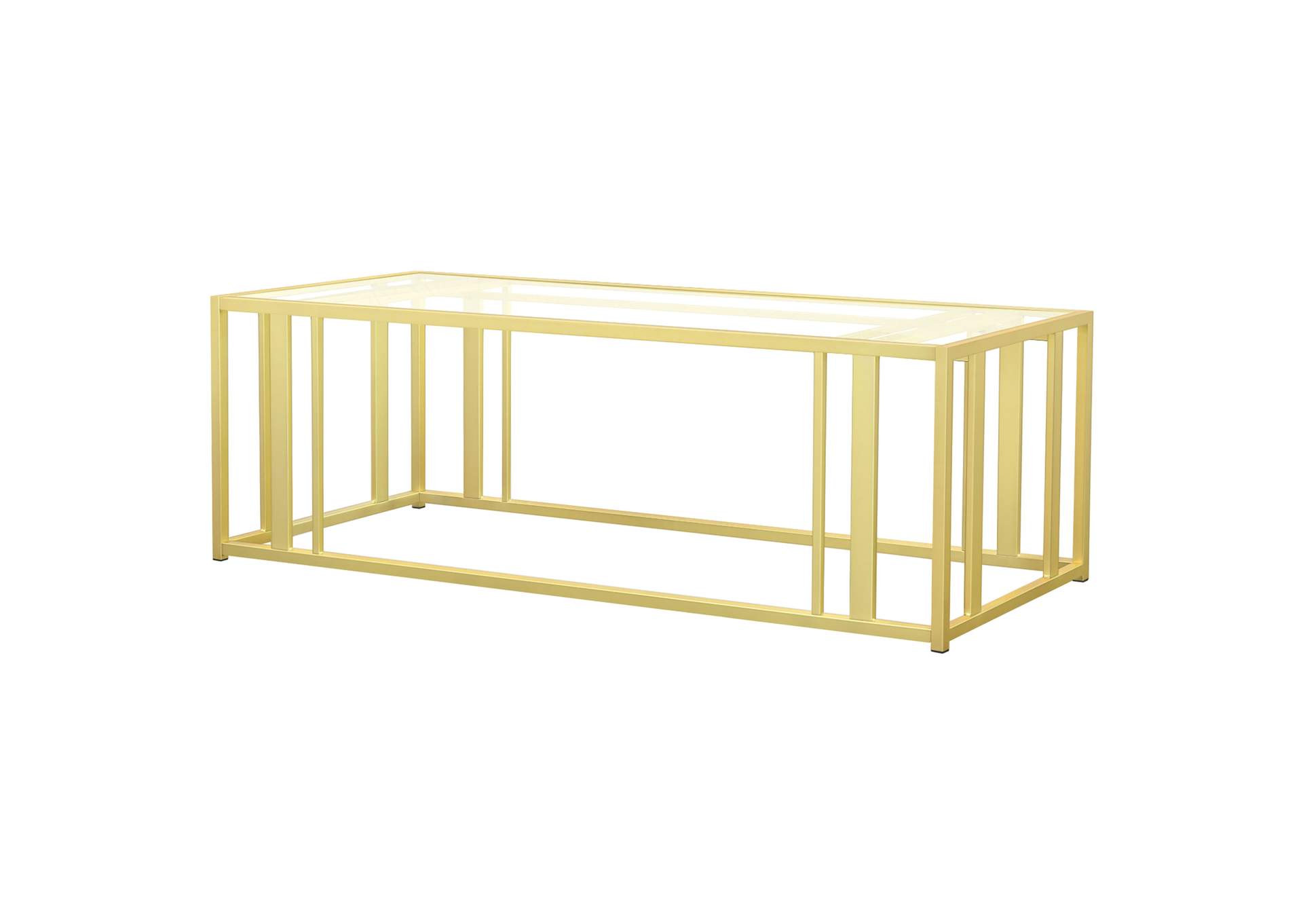 Adri Metal Frame Coffee Table Matte Brass