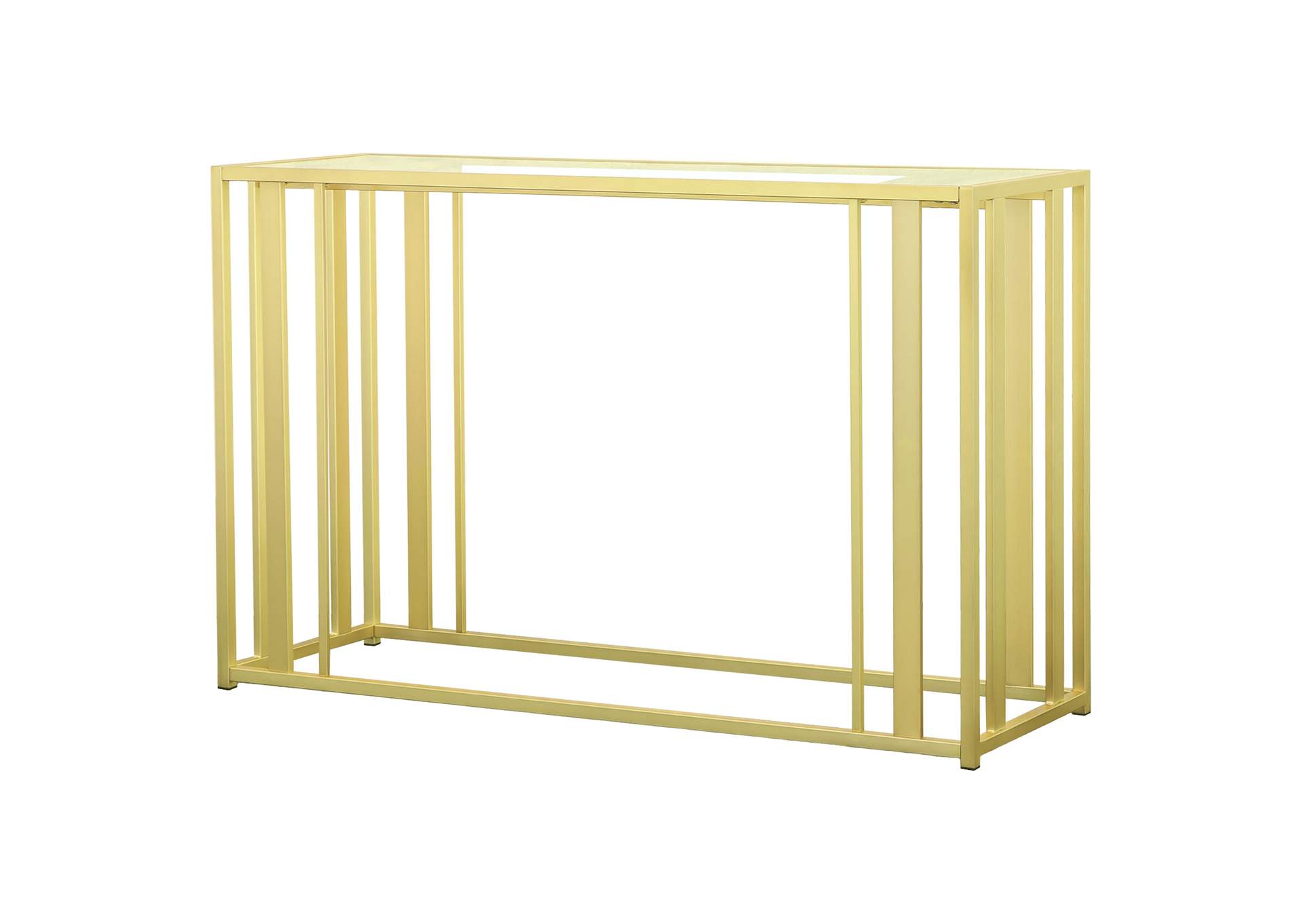 Adri Metal Frame Sofa Table Matte Brass