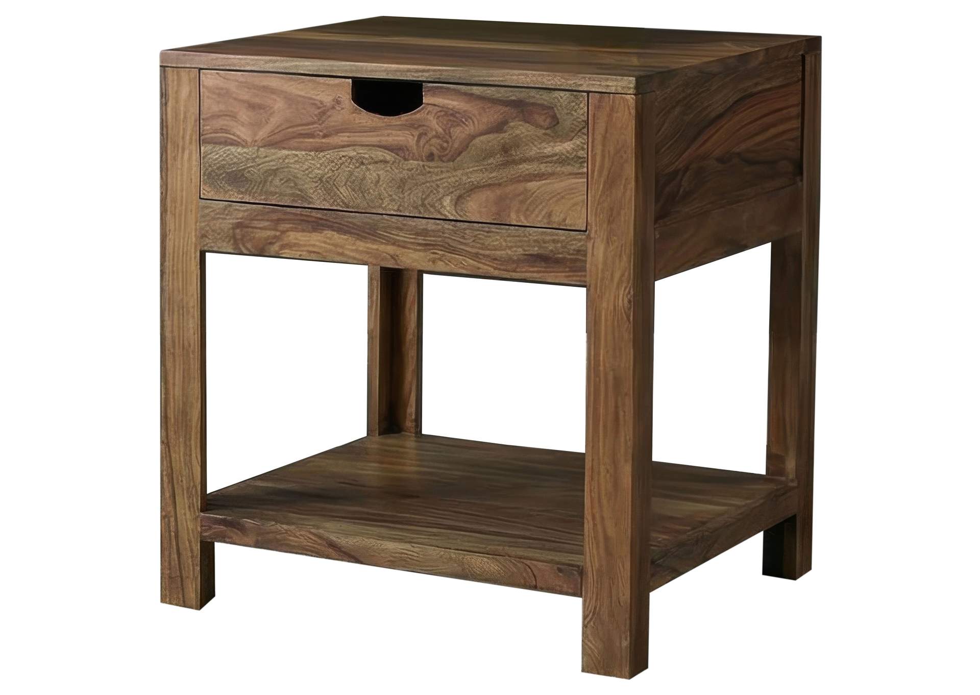 Esther 1-drawer Solid Wood Side End Table Natural Sheesham image 5