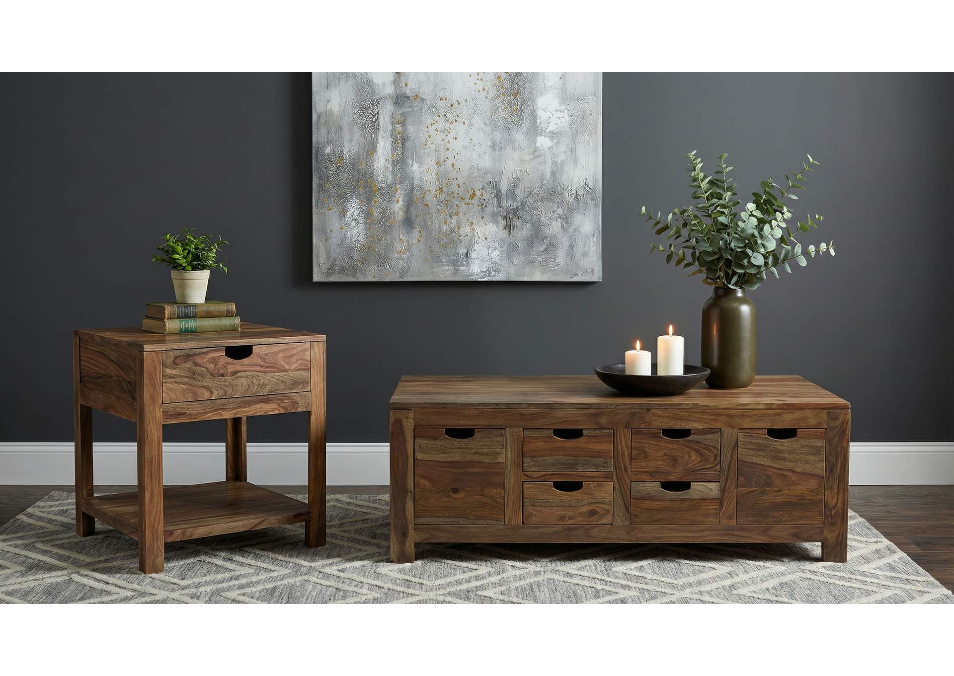 Esther 6-drawer Solid Wood Coffee Table Natural Sheesham image 12