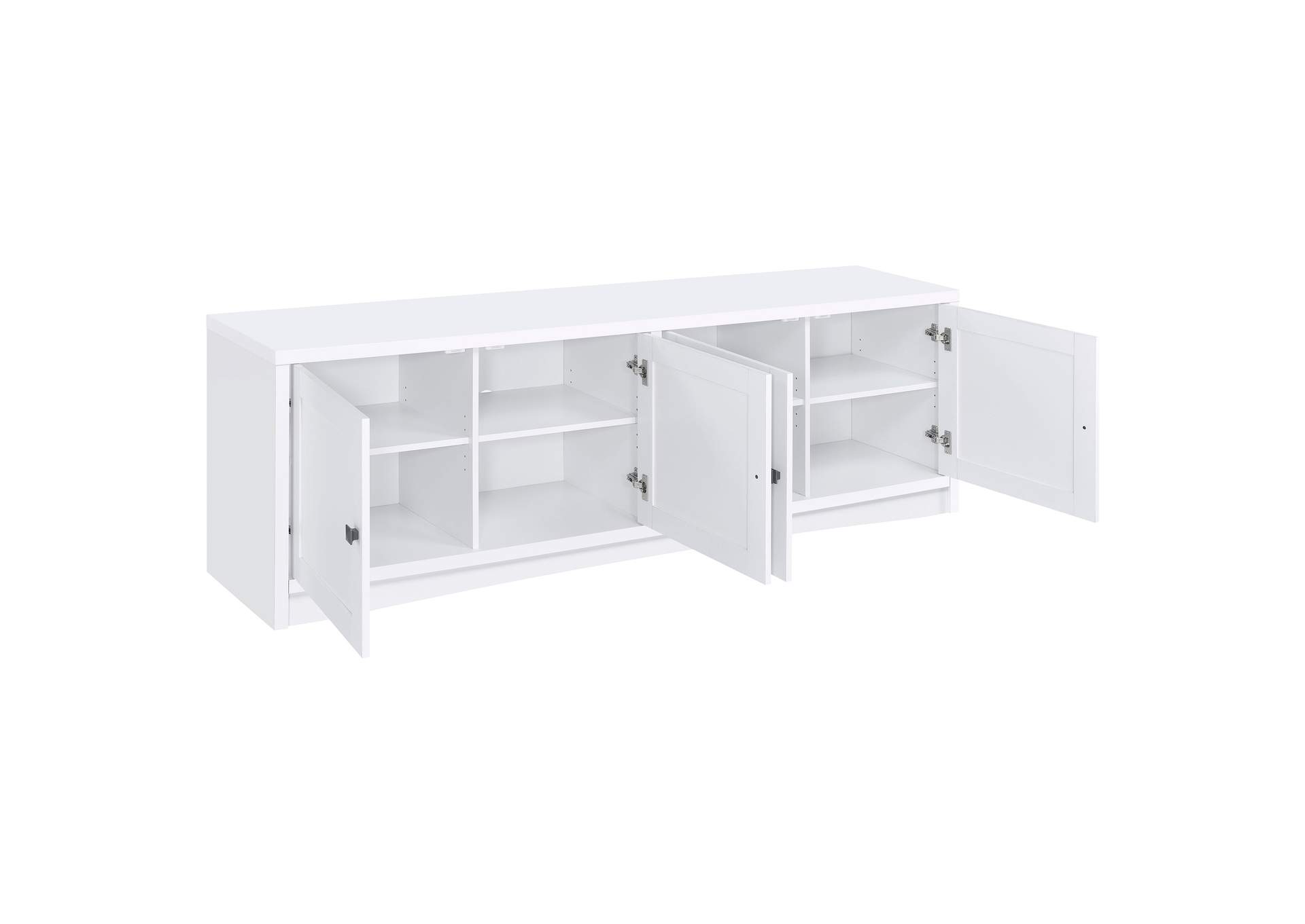 Laughlin 4-door Engineered Wood 78-inch TV Stand White