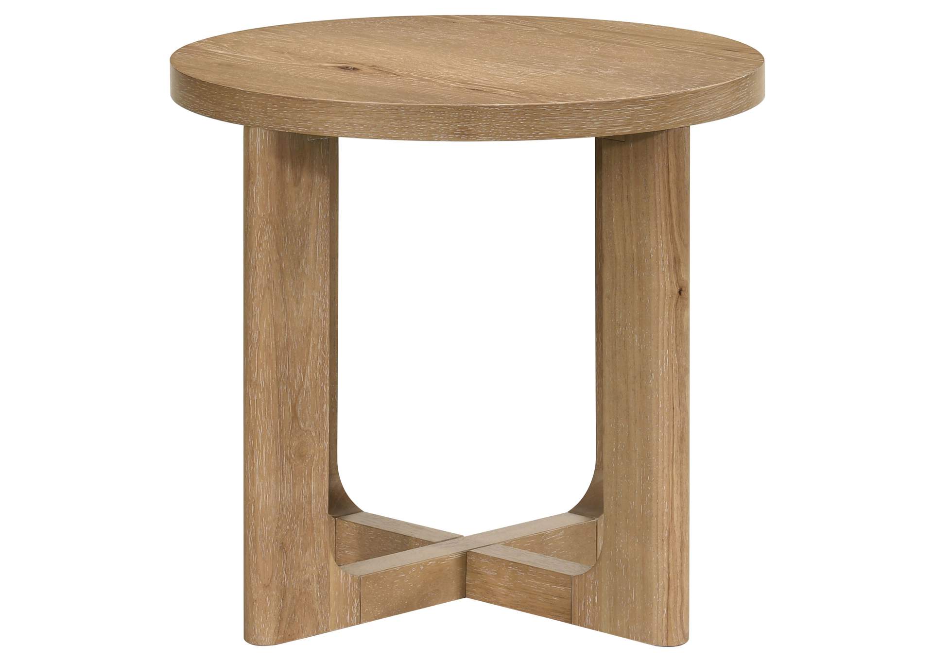 Kessler 3-piece Round Sculptural Wood Coffee Table Set Light Oak image 5