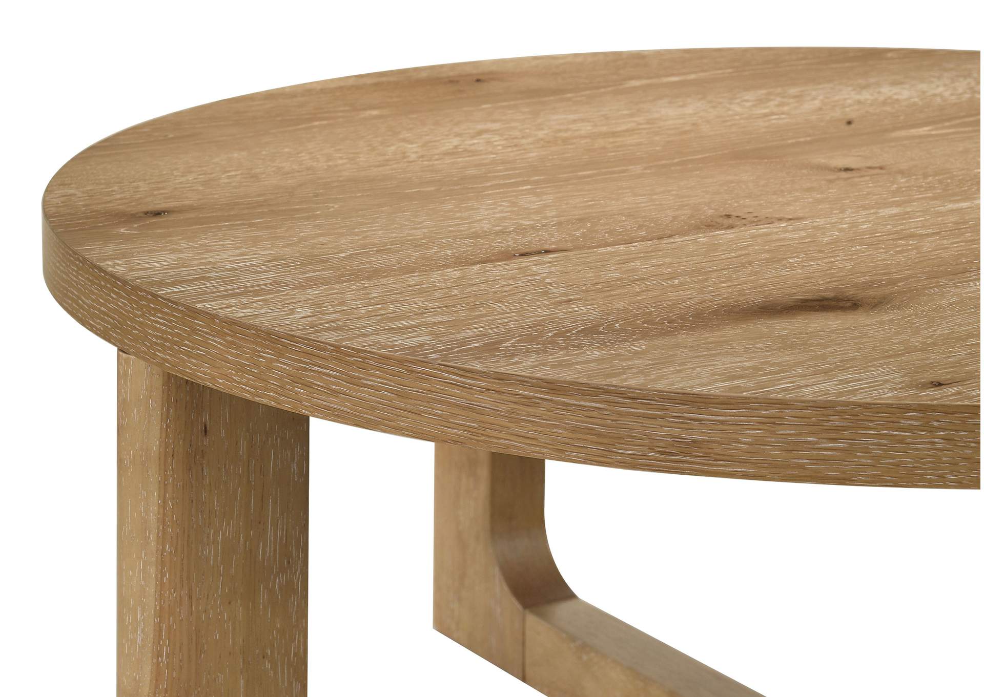Kessler Round Sculptural Wood Coffee Table Light Oak image 7